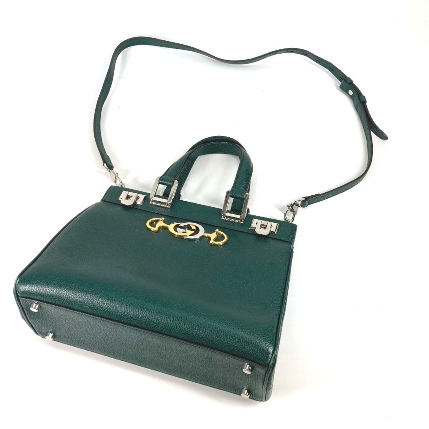 Gucci Green Leather Handbag Shoulder Bag