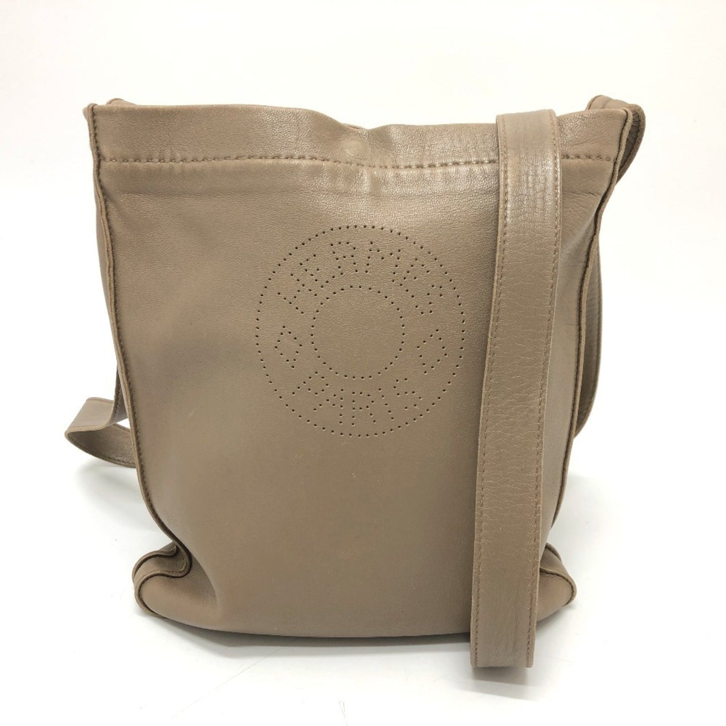 Hermes Etoupe Shoulder Bag Leather Gray