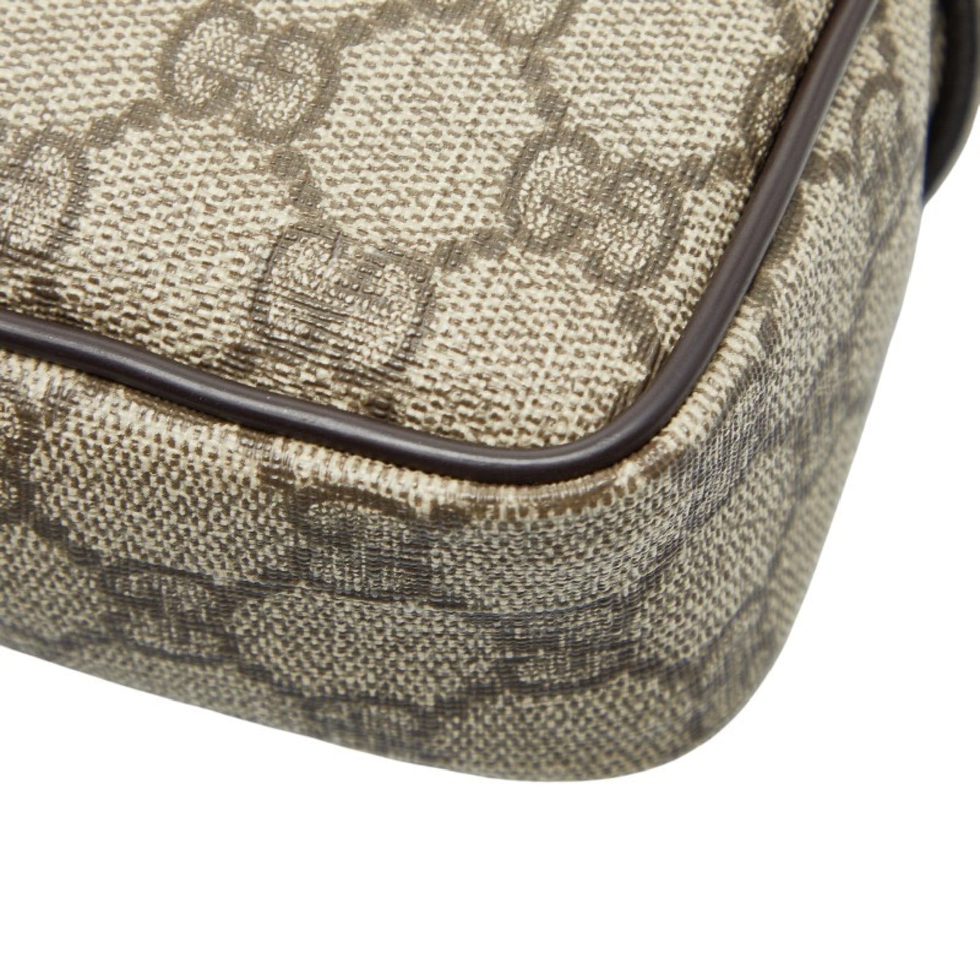 Gucci Beige Brown Pvc Leather Shoulder Bag