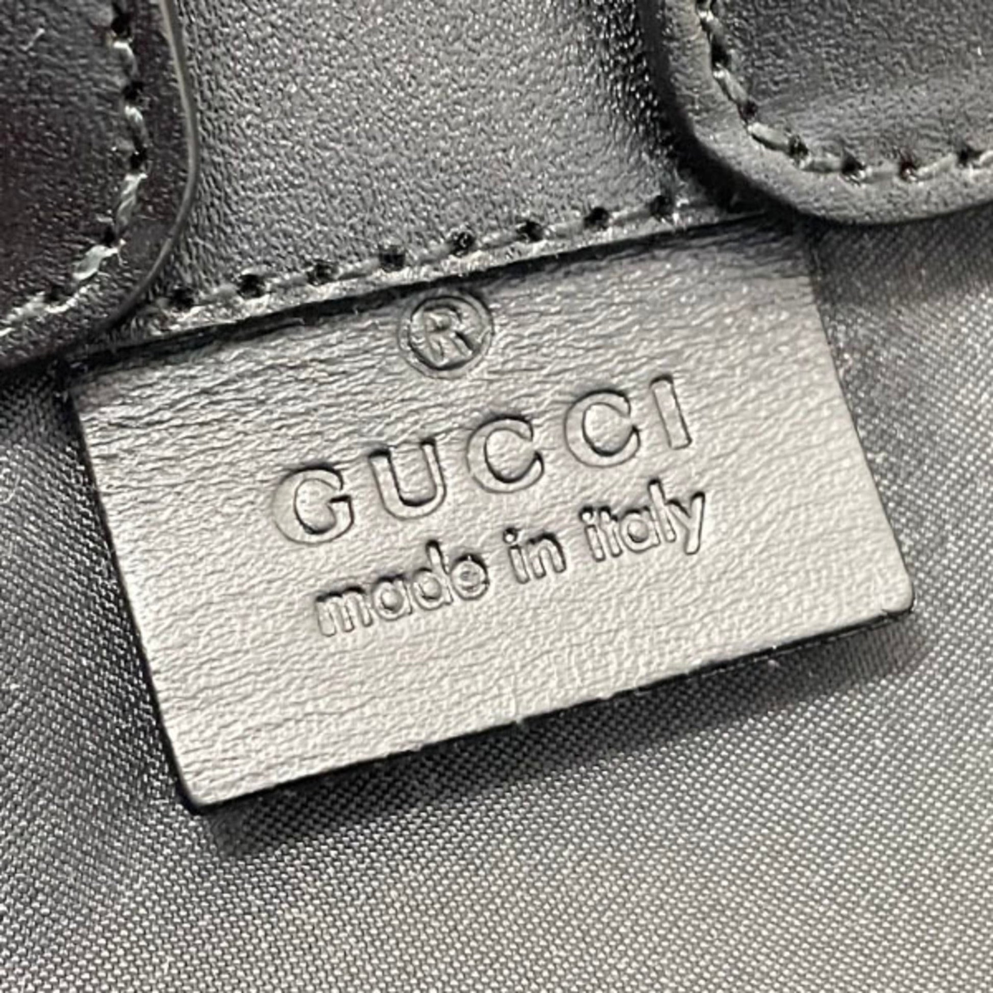 Gucci Black Nylon Leather Pouch