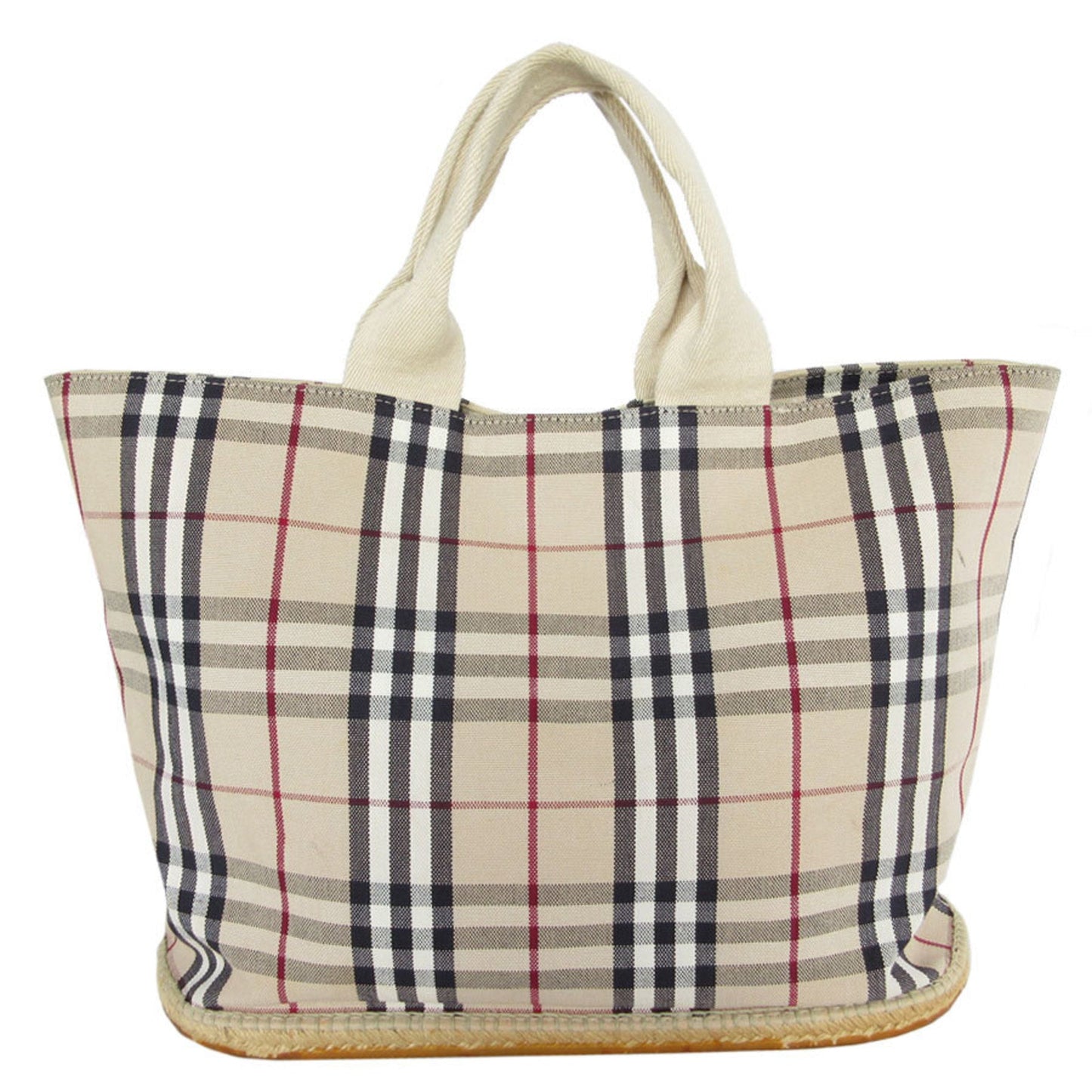 Burberry Multi Color Rubber Handbag Tote Bag Canvas Beige