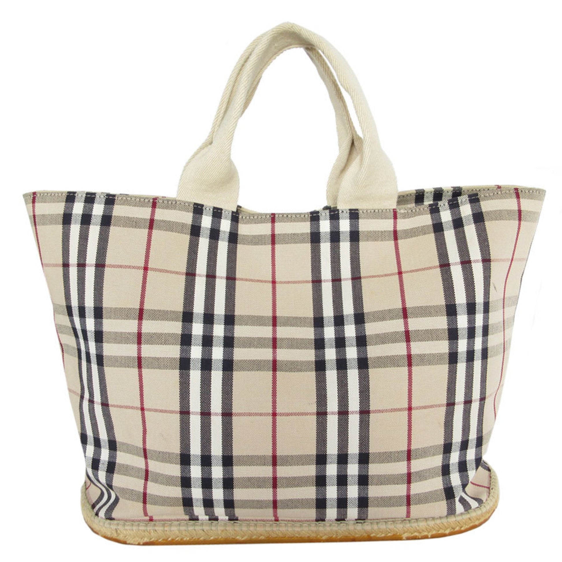 Burberry Multi Color Rubber Handbag Tote Bag Canvas Beige
