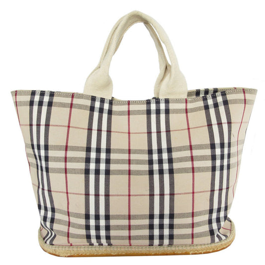 Burberry Multi Color Rubber Handbag Tote Bag Canvas Beige