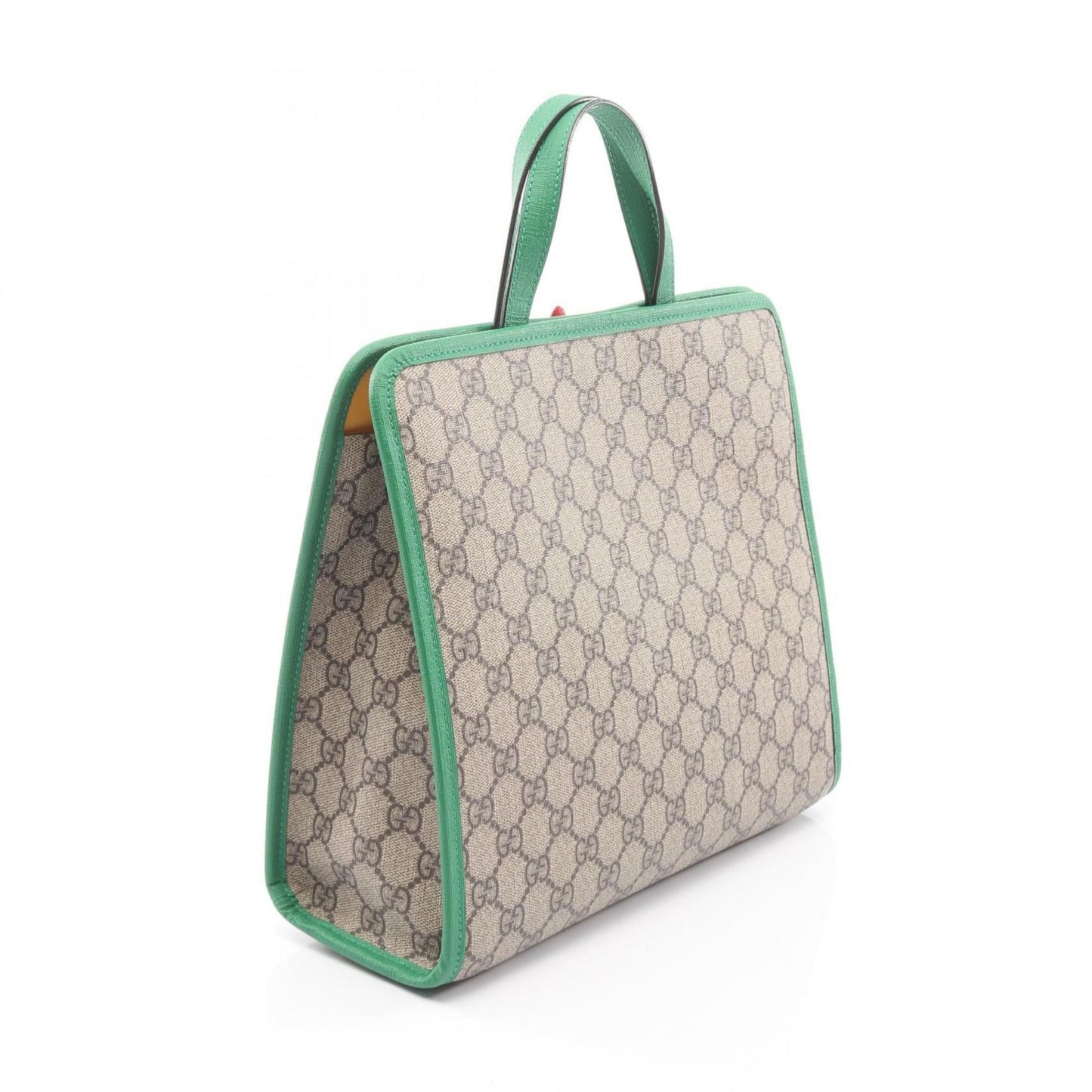 Gucci Beige Green Multi-Color Gg Supreme Leather Handbag