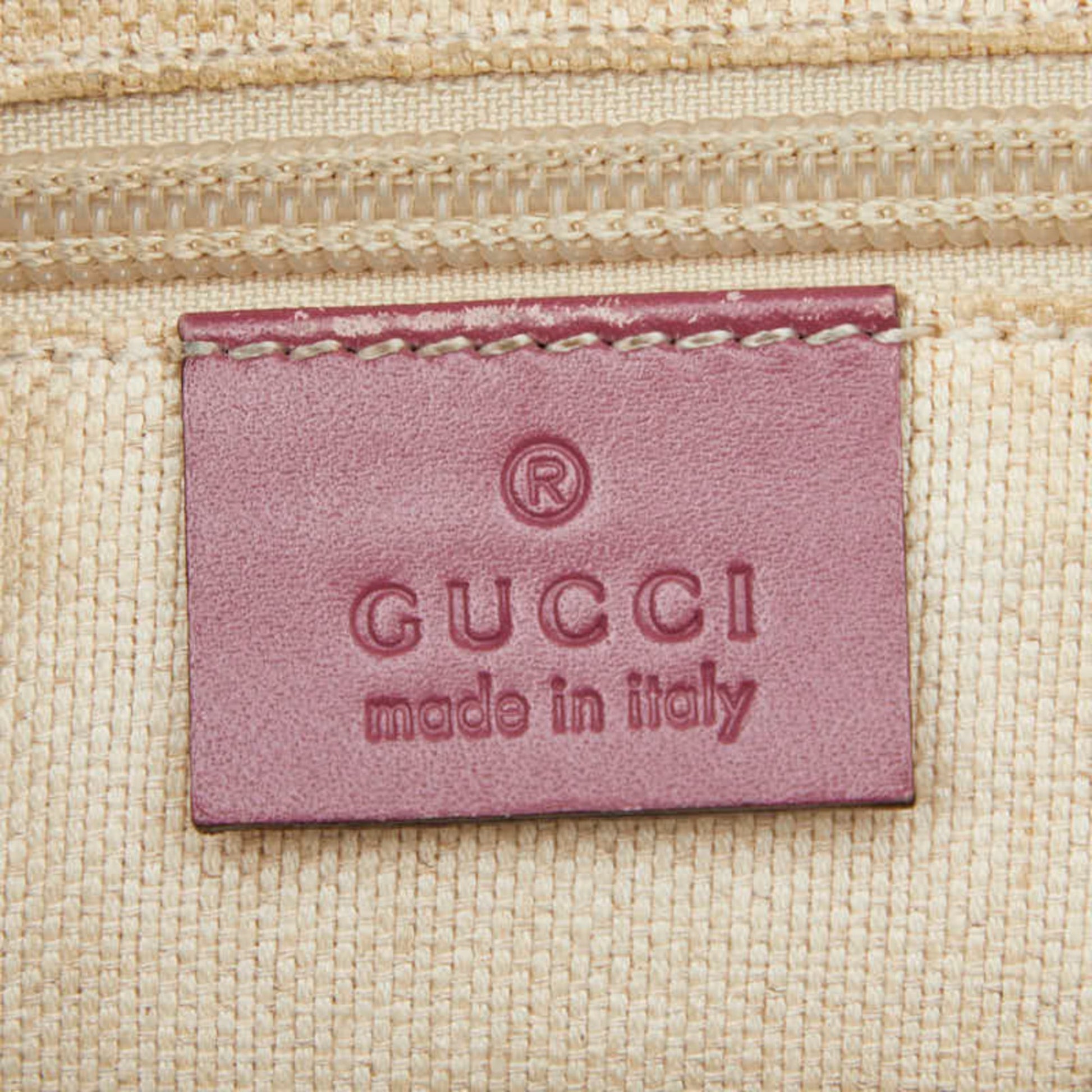 Gucci Green Canvas Leather Shoulder Bag Tote Bag