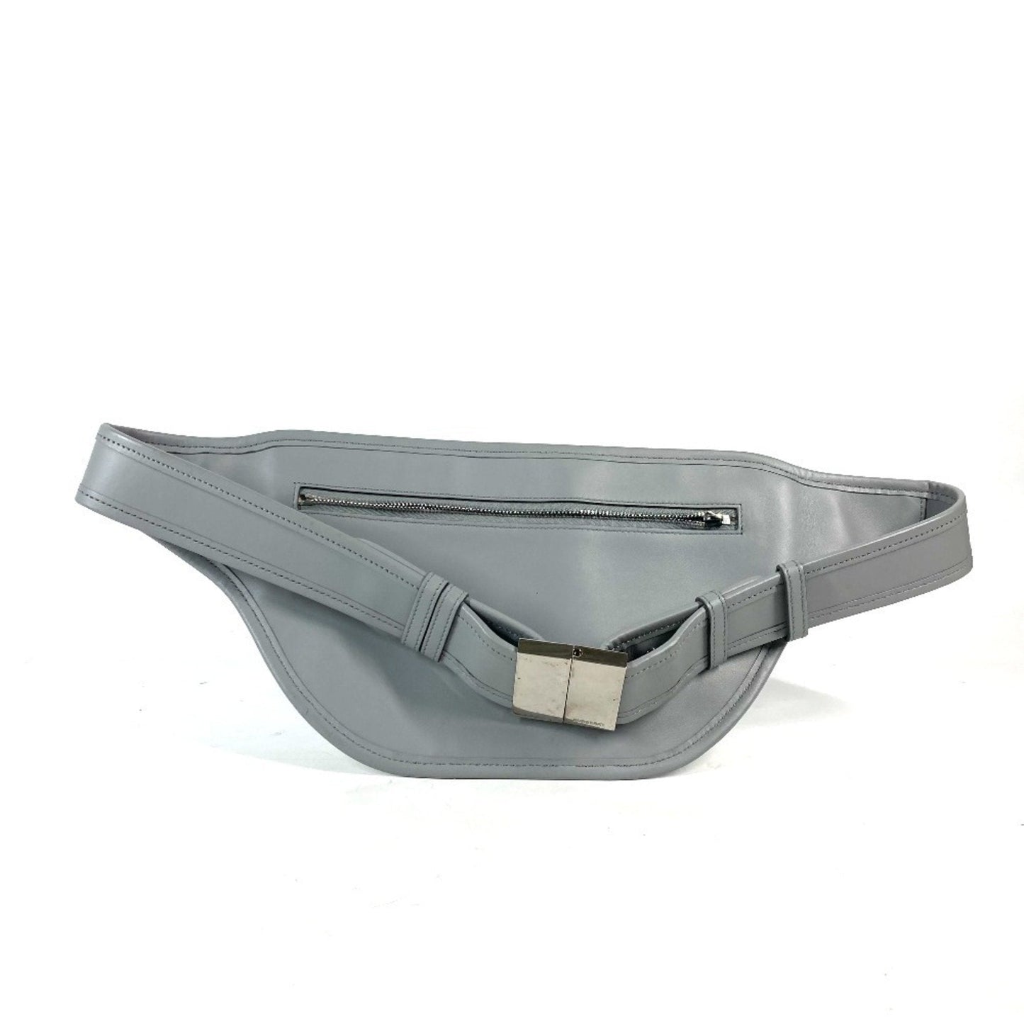 Burberry Fanny Pack Handbag Leather Gray Travel Bag