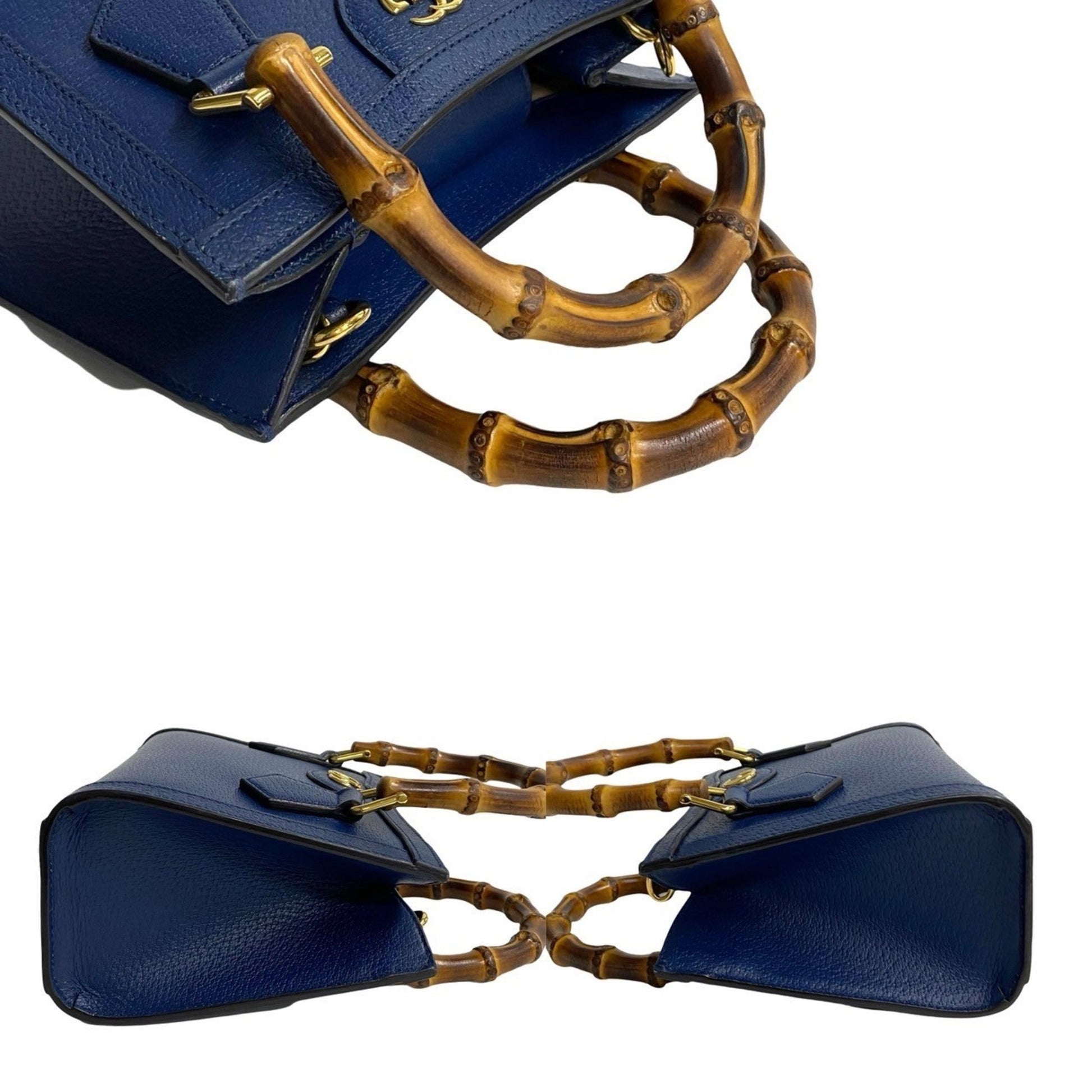 Gucci Navy Leather Handbag Shoulder Bag