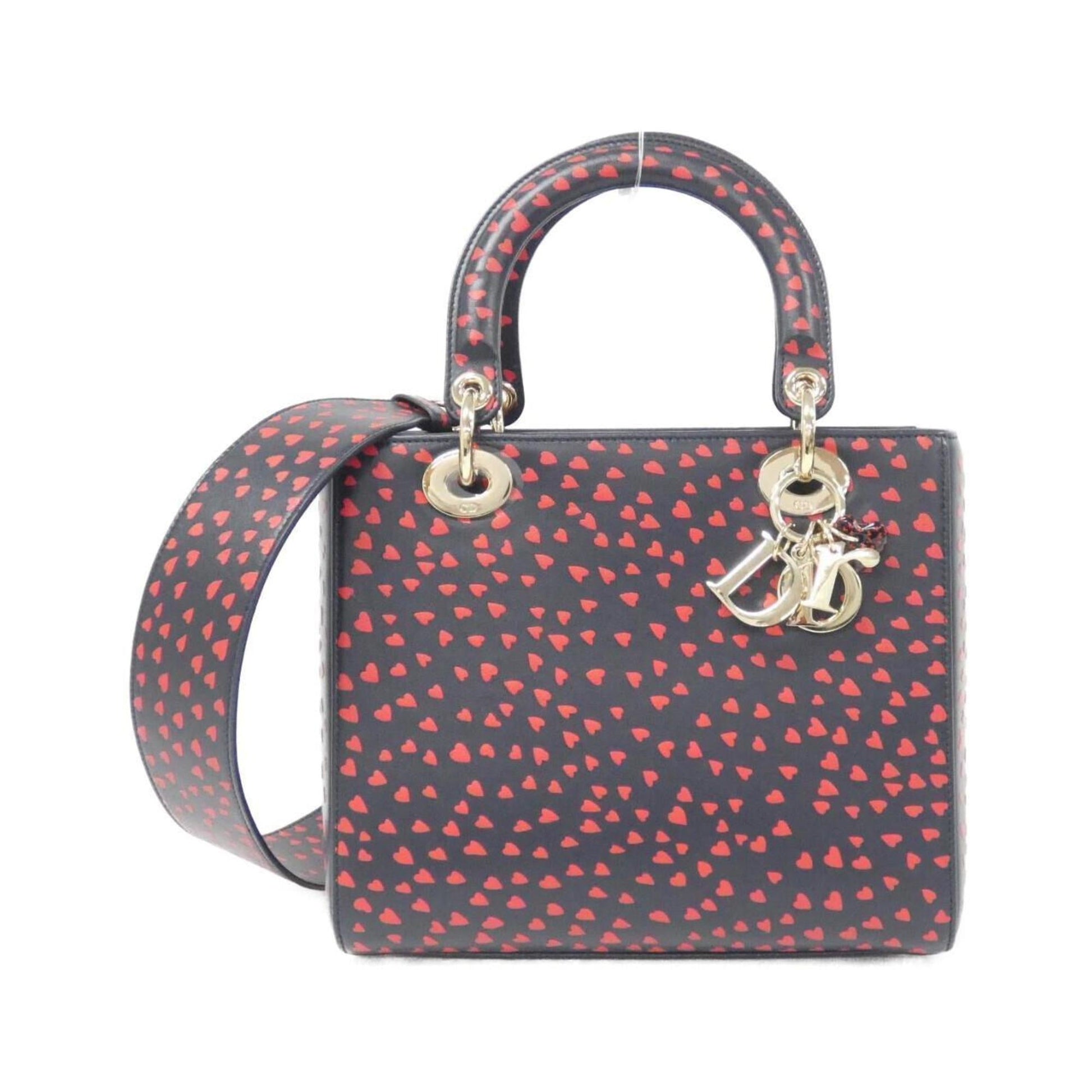 Dior Handbag Christian 3 Leather Blue