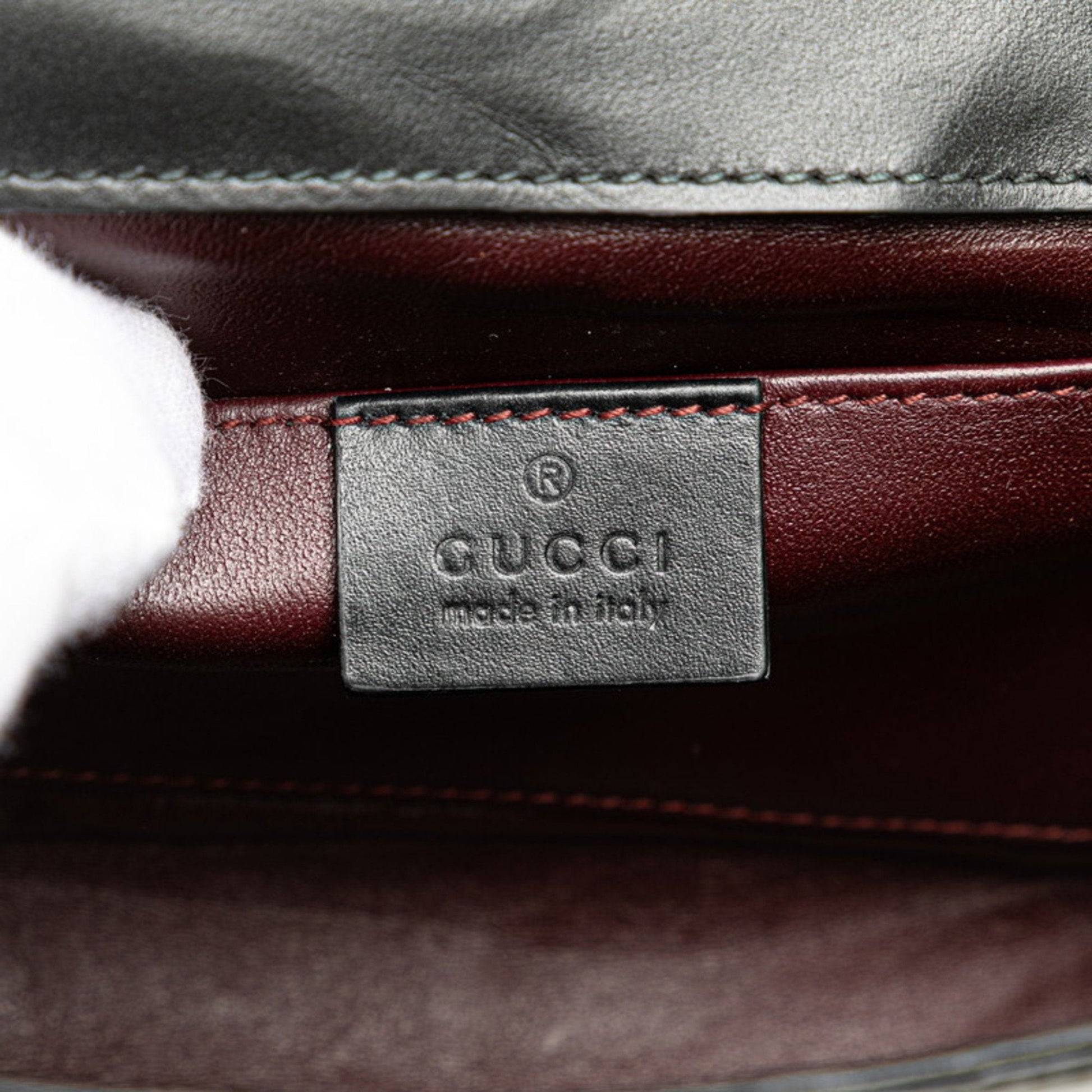 Gucci Black Leather Handbag Shoulder Bag