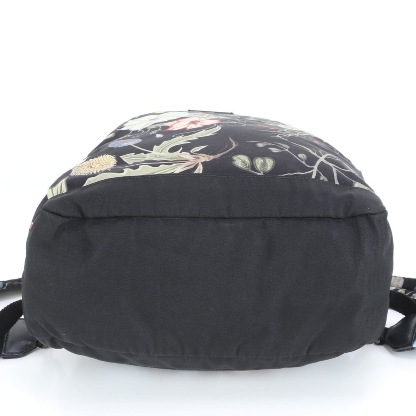 Gucci Black Leather Canvas Backpack Shoulder Bag