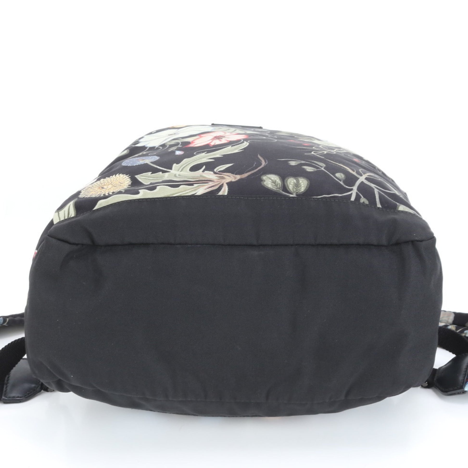 Gucci Black Leather Canvas Backpack Shoulder Bag