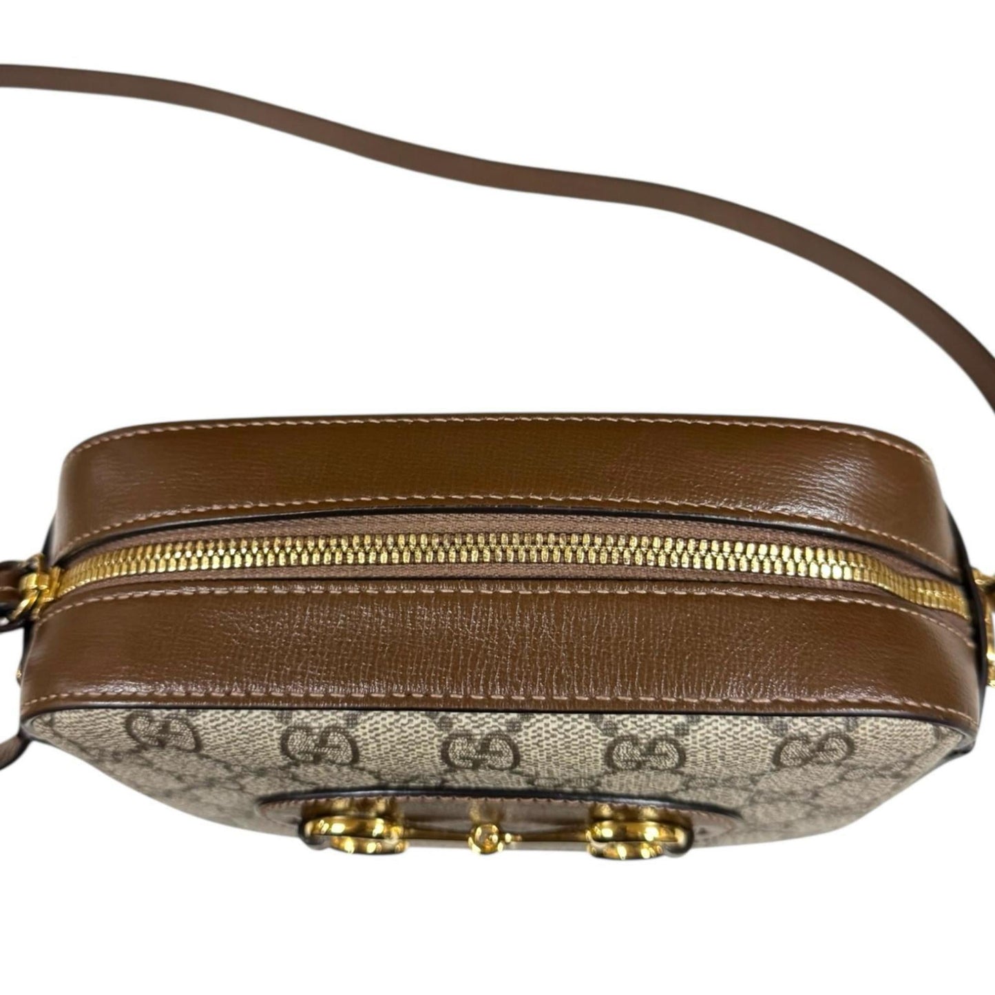 Gucci Horsebit Brown Gg Supreme Shoulder Bag