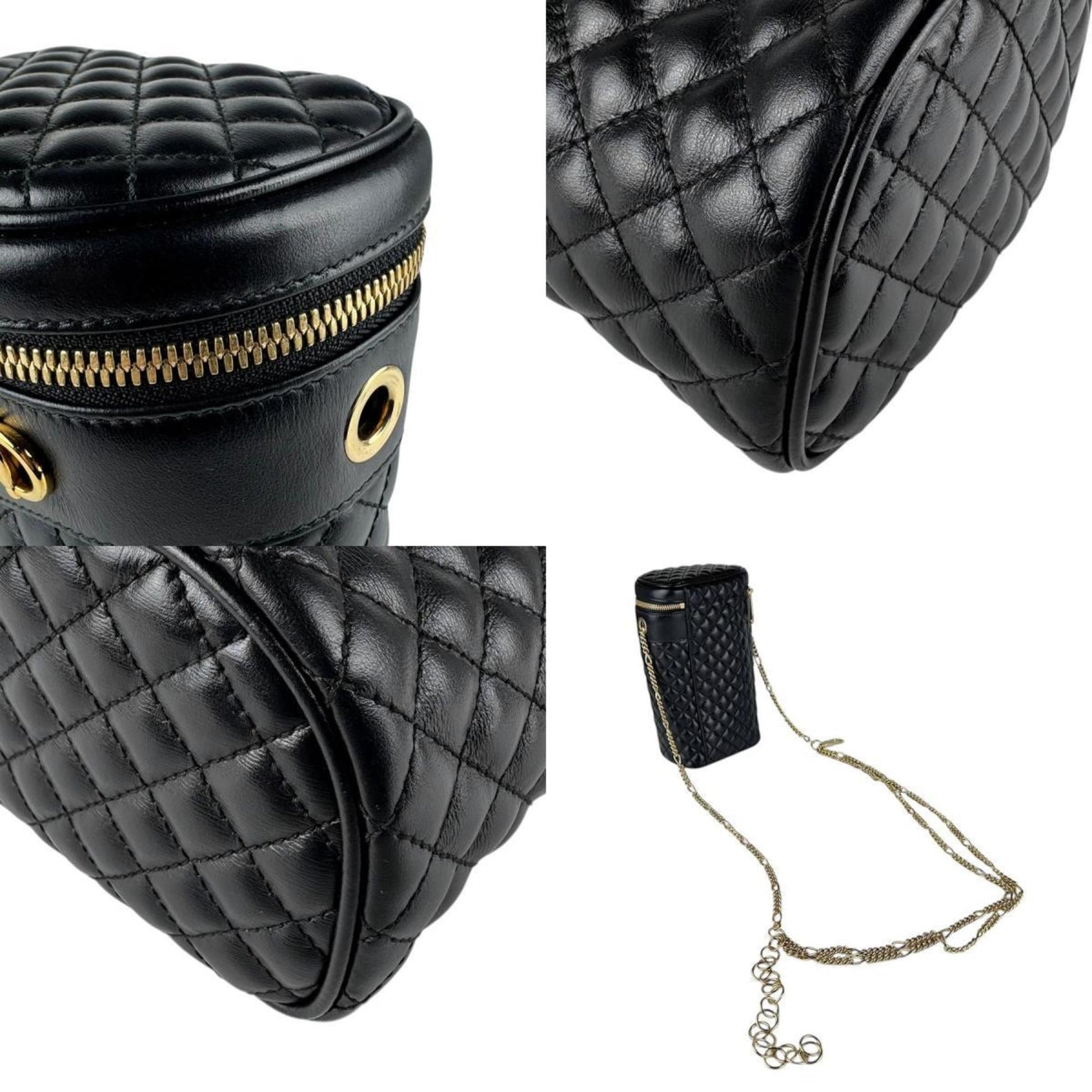 Gucci Black Gold Leather Metal Shoulder Bag