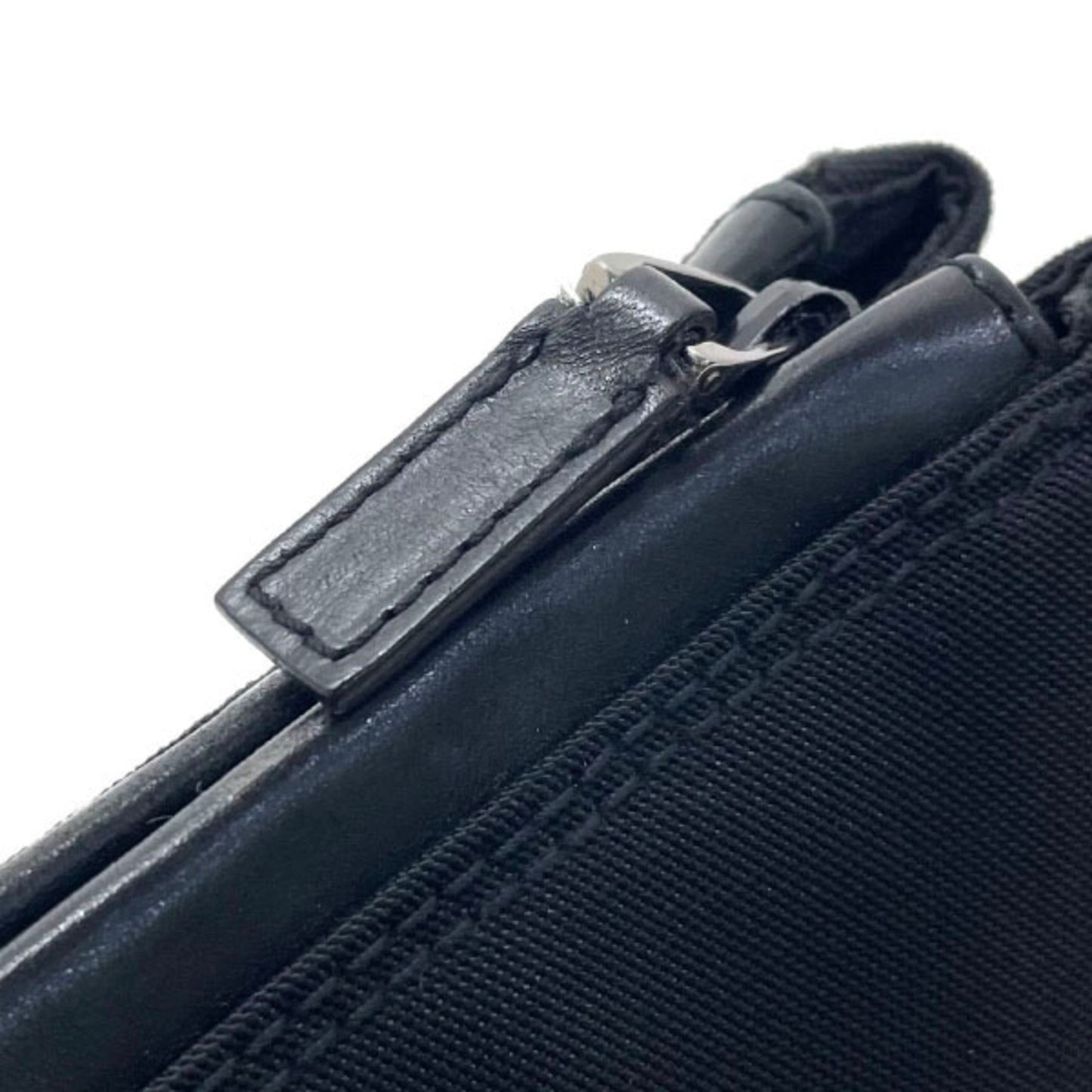 Gucci Black Nylon Leather Clutch Bag