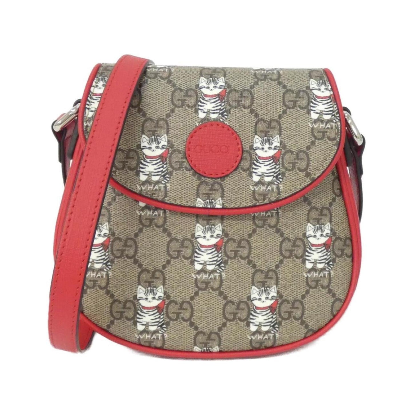 Gucci Brown Red Color Gg Supreme Canvas Shoulder Bag