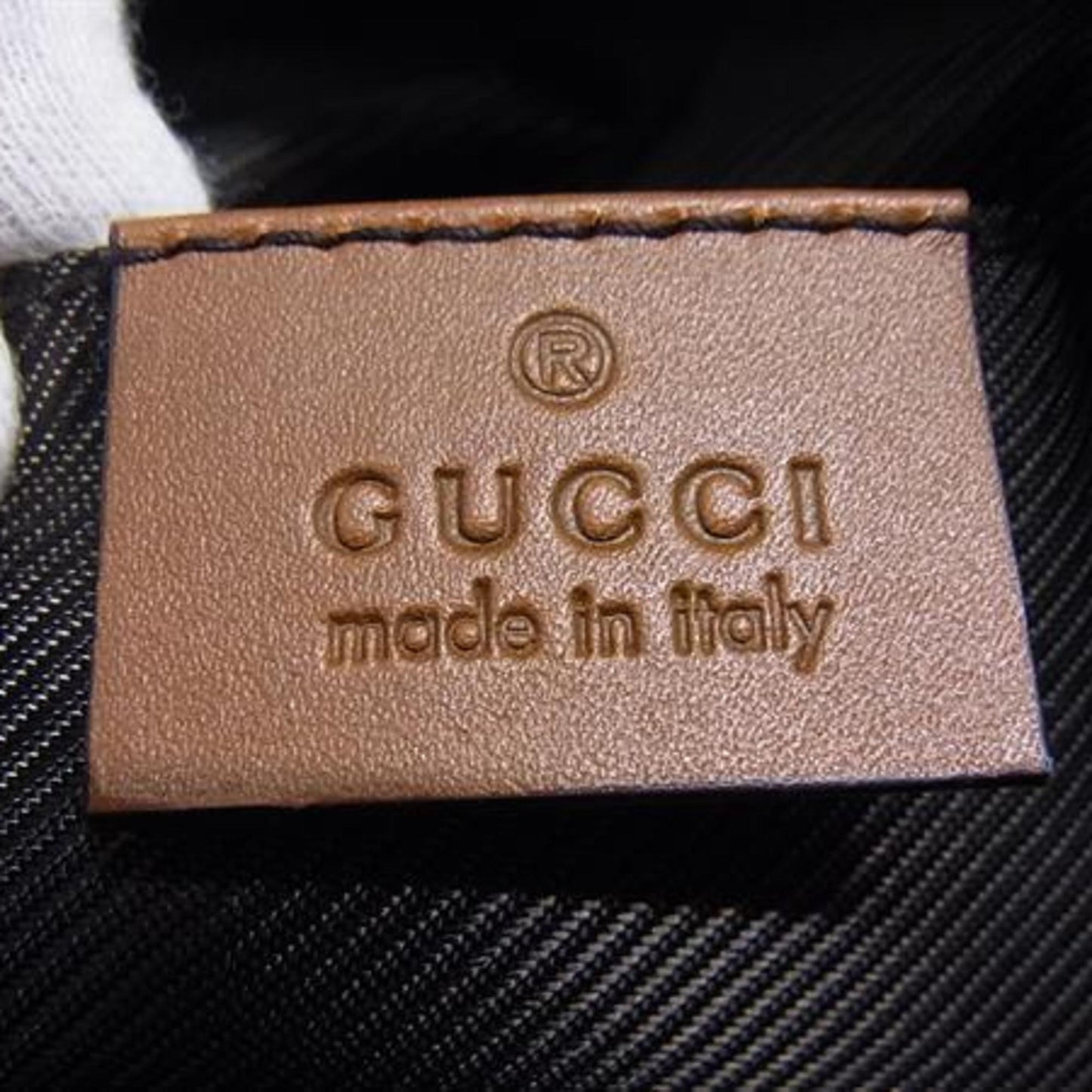 Gucci Brown Light Blue Nylon Leather Clutch Bag Wash Bag