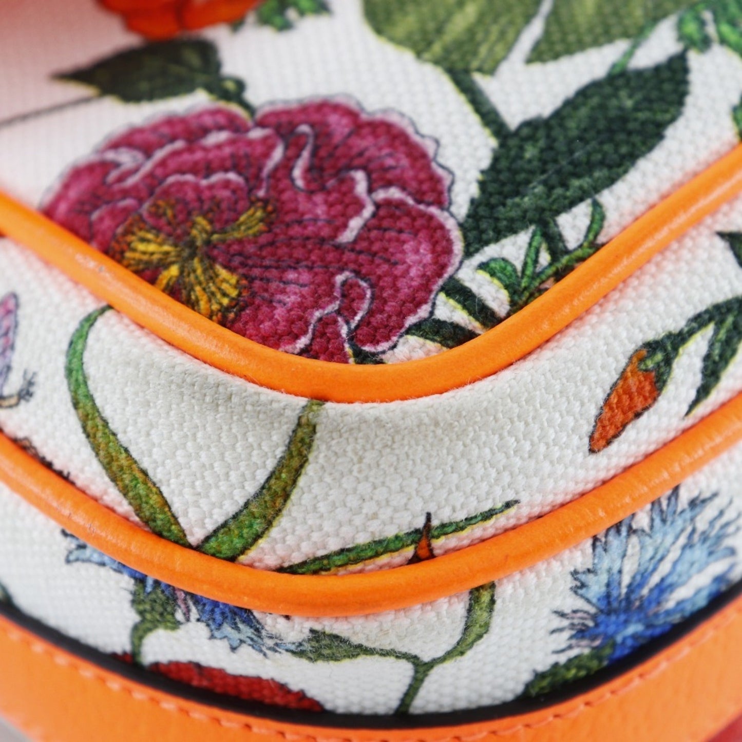 Gucci Orange Canvas Leather Shoulder Bag