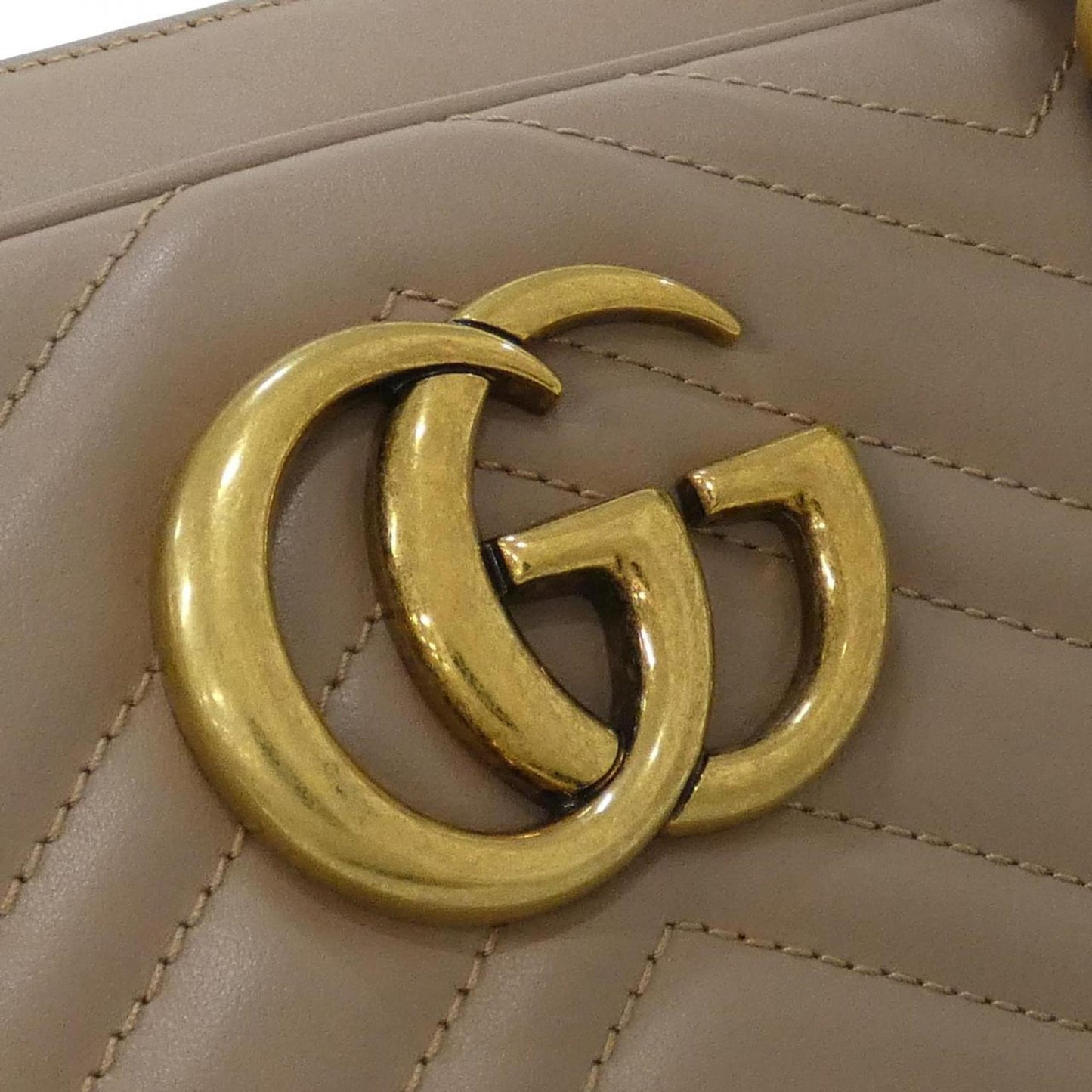 Gucci Beige Quilting Leather Shoulder Bag