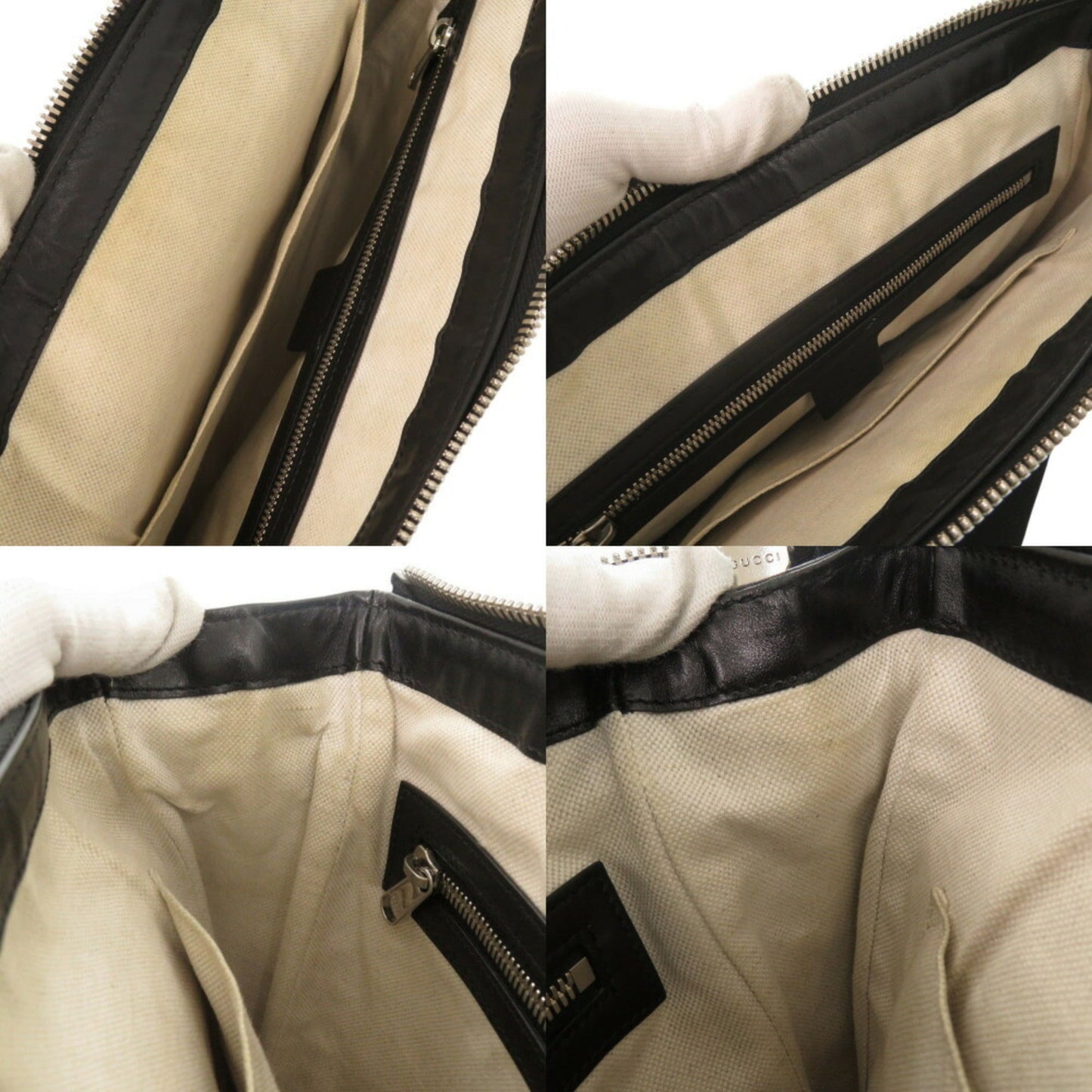 Gucci Black Gg Leather Embossed Leather Messenger Bag Shoulder Bag
