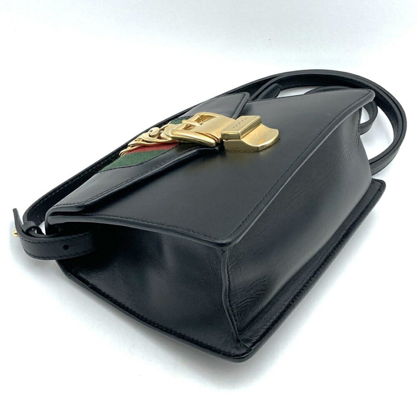 Gucci Sherry Line Black Leather Shoulder Bag