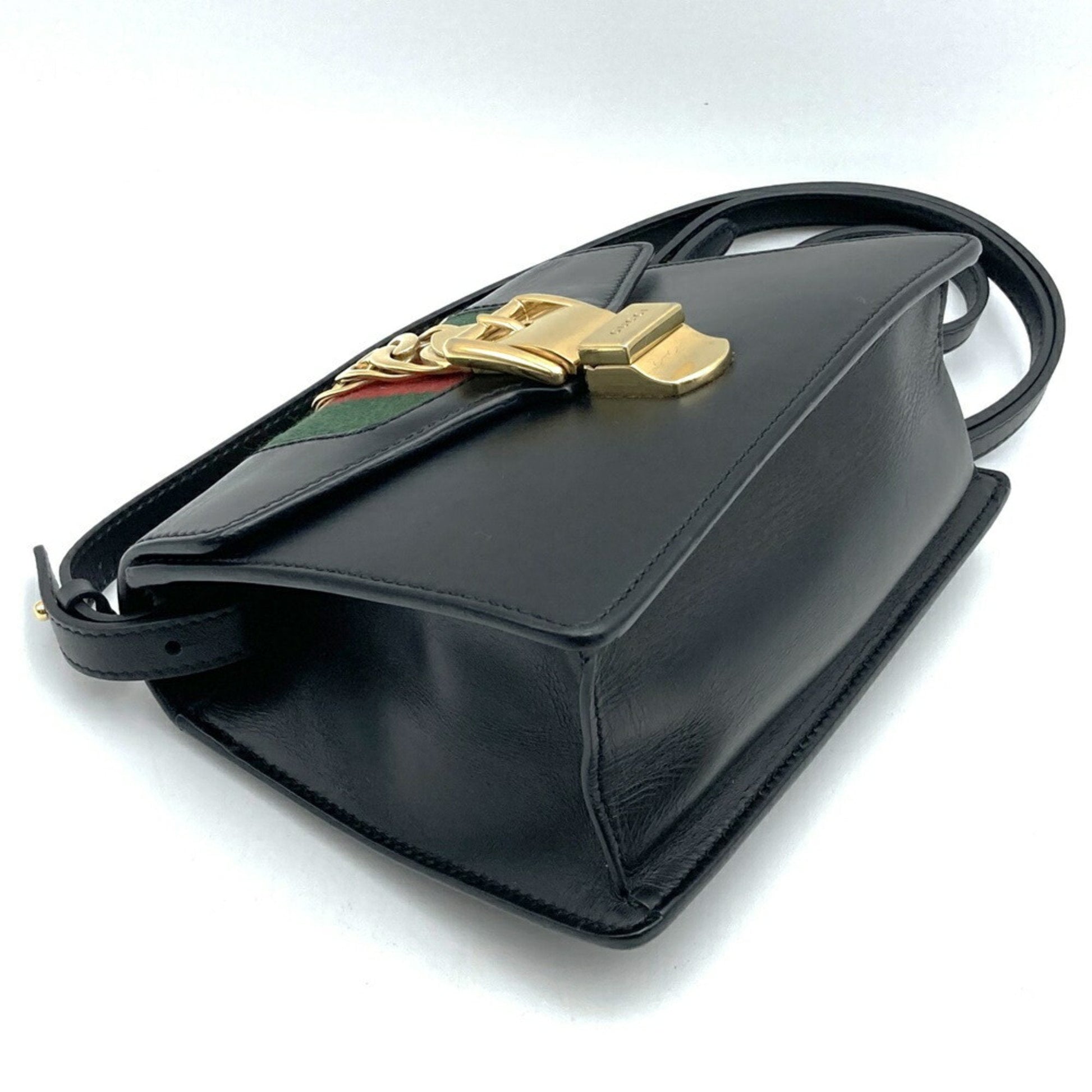 Gucci Sherry Line Black Leather Shoulder Bag