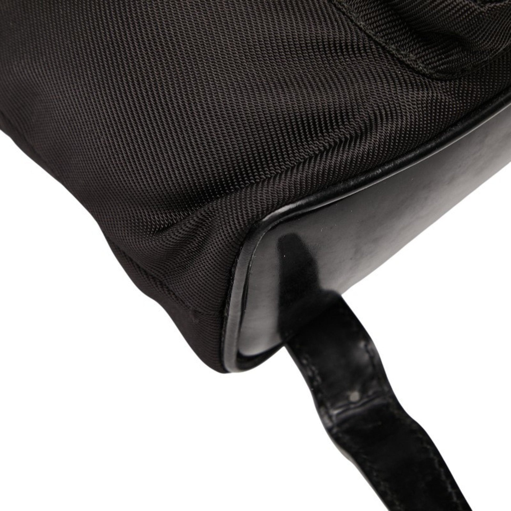 Gucci Black Nylon Leather Backpack