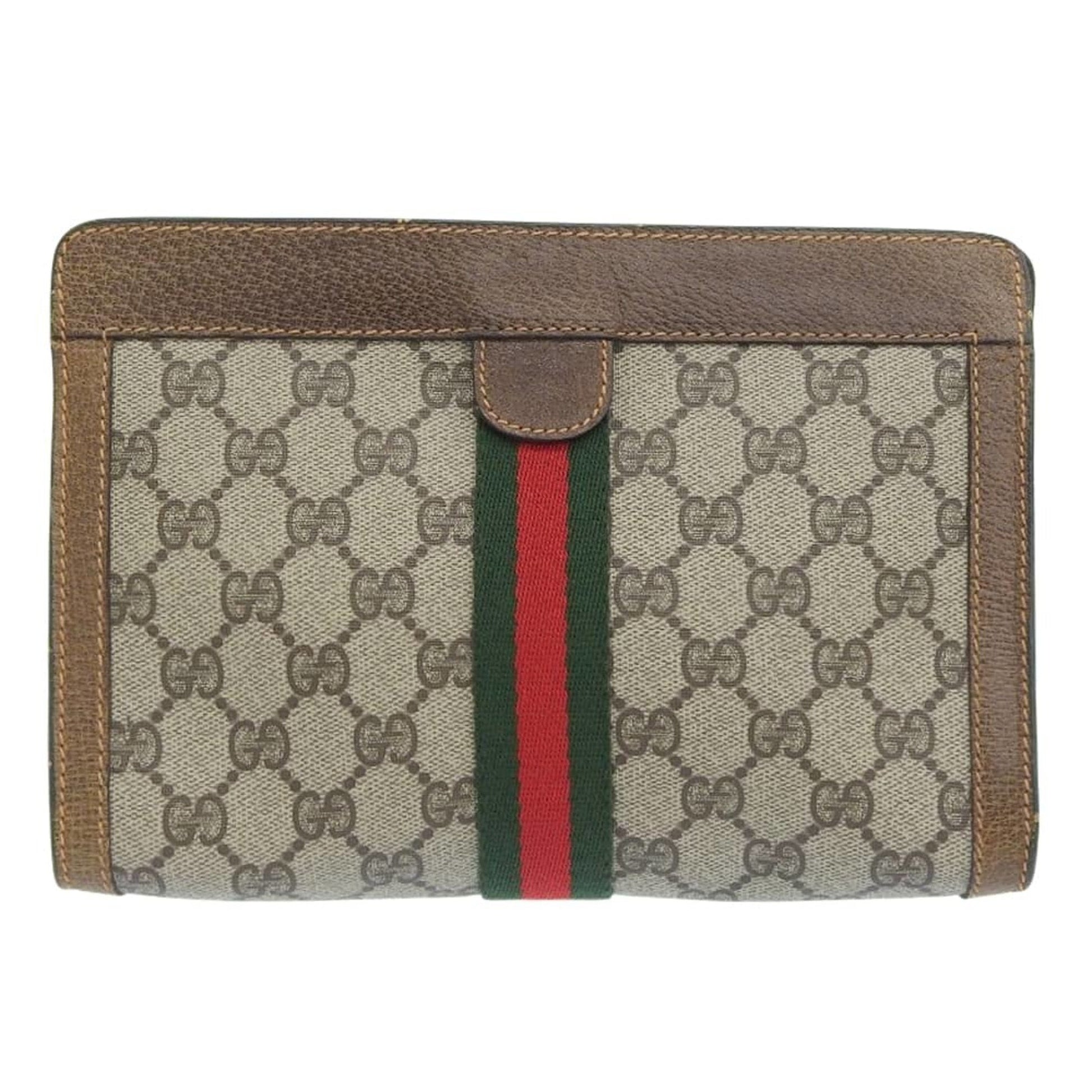 Gucci Gg Plus Beige Pvc Clutch Bag