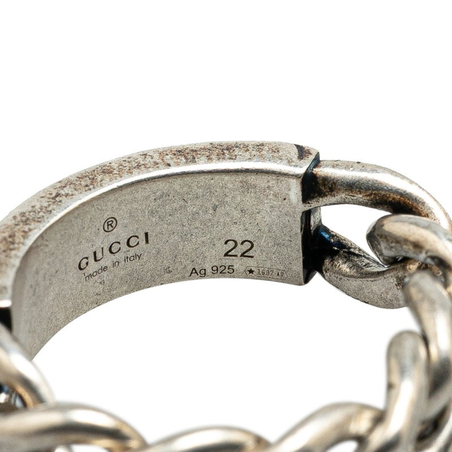 Gucci Turquoise Enamel Silver 925 Band Ring