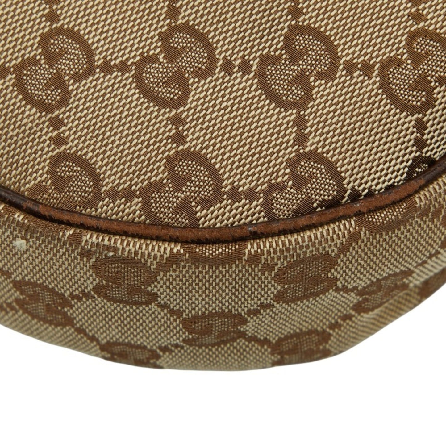 Gucci Beige Brown Canvas Leather Shoulder Bag