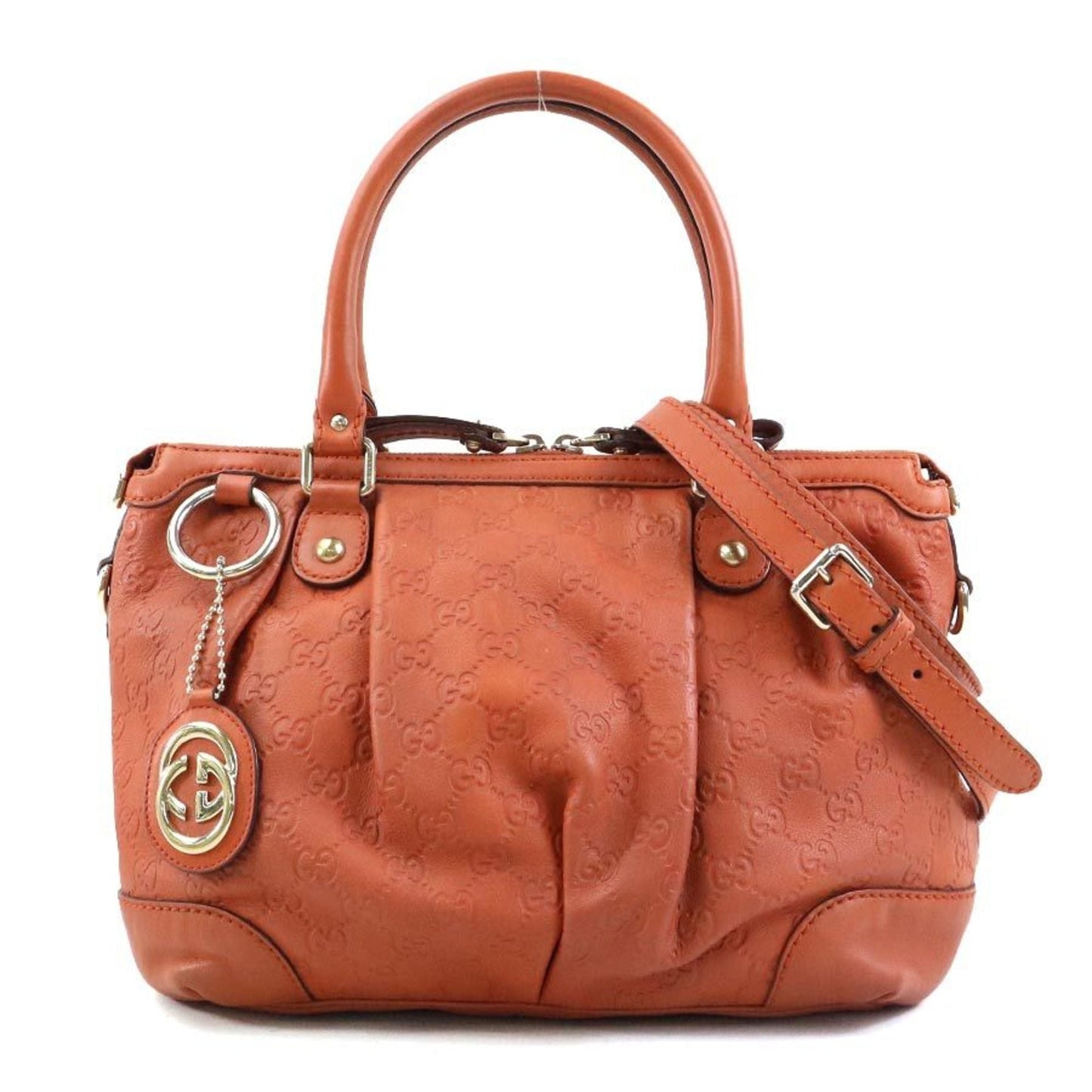 Gucci Sukey Orange Leather Handbag Shoulder Bag