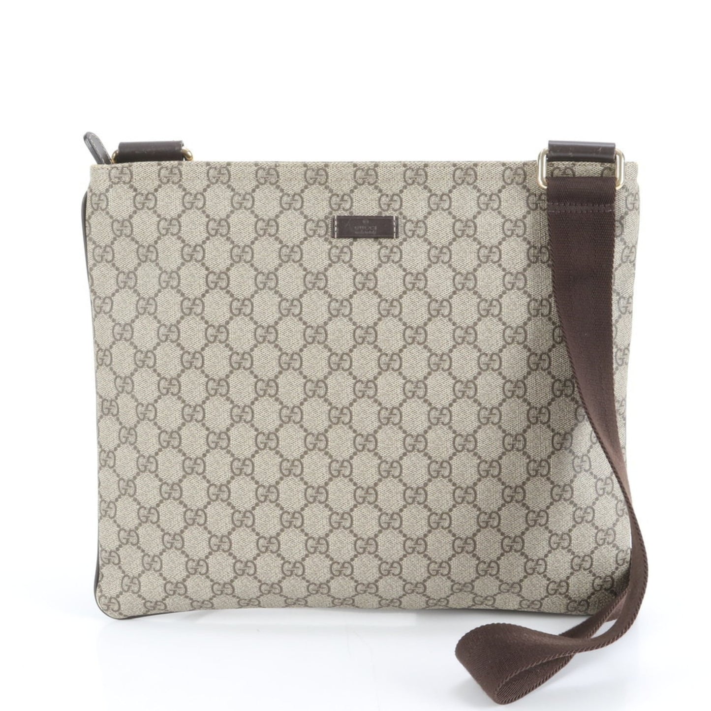 Gucci Brown Leather Coated Canvas Shoulder Bag