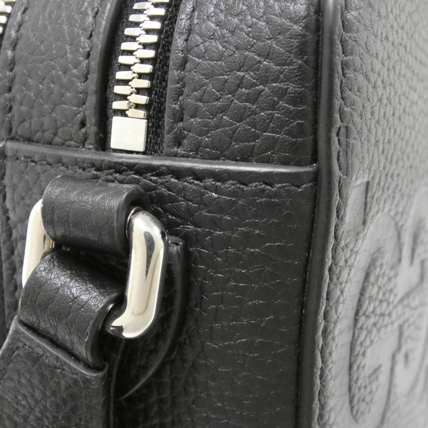 Gucci Black Gg Leather Shoulder Bag