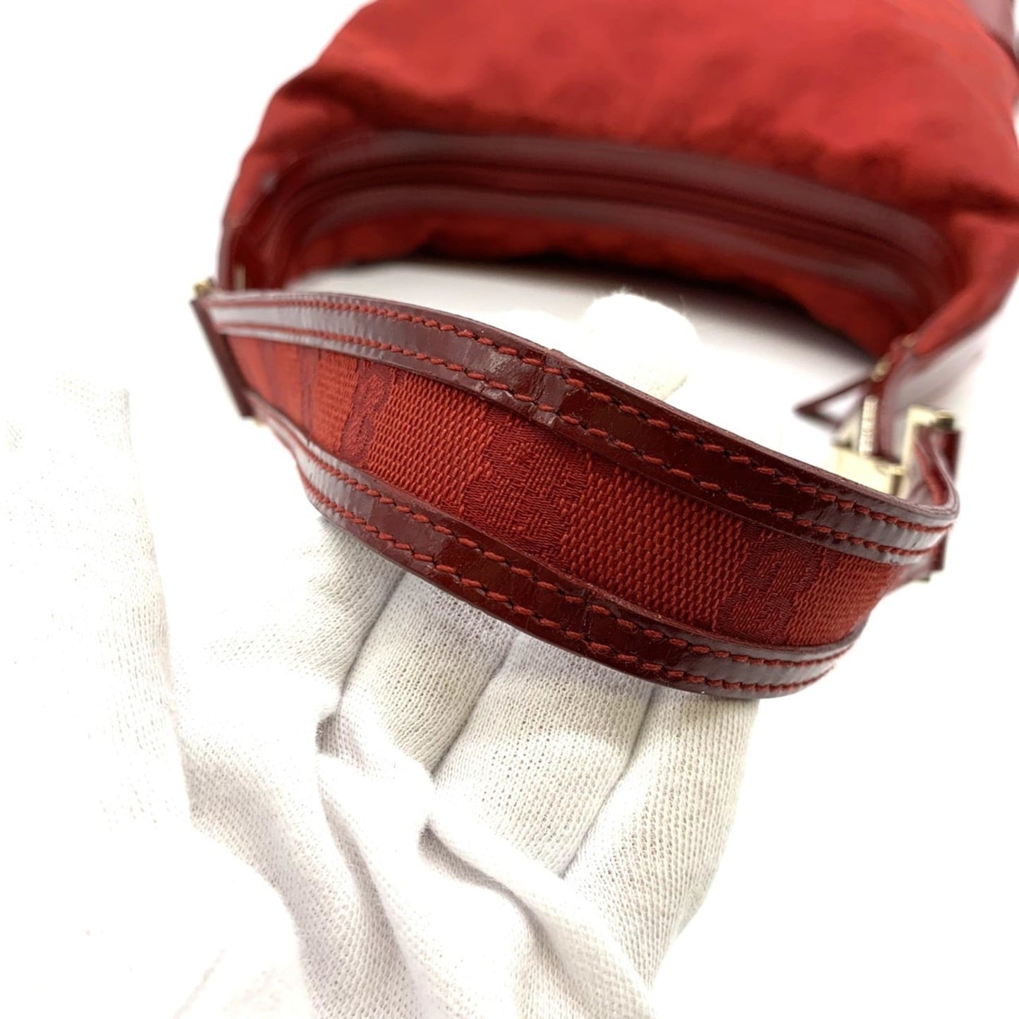 Gucci Red Color Gg Canvas Shoulder Bag