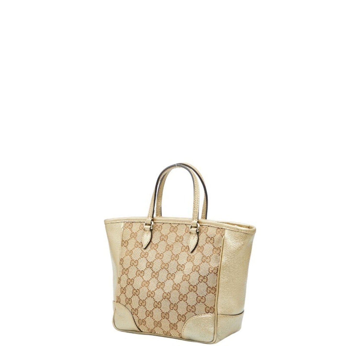 Gucci Gg Canvas Beige Gold Gg Canvas Leather Handbag Shoulder Bag