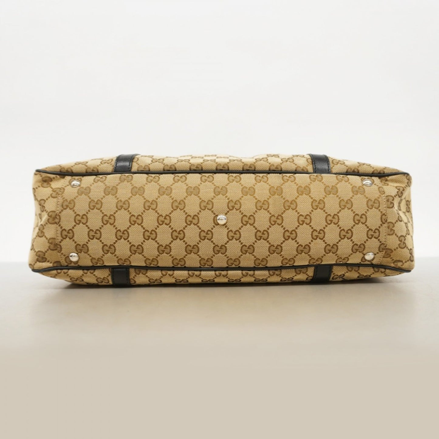 Gucci Black Brown Canvas Tote Bag