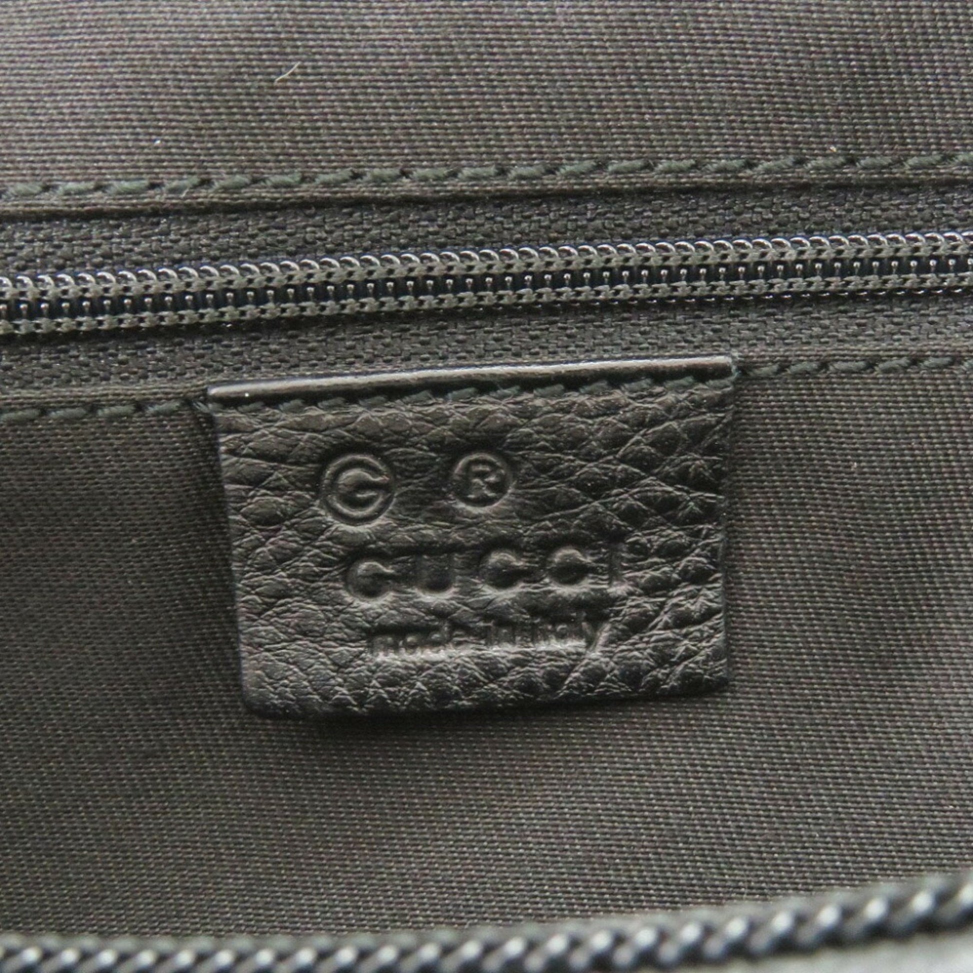 Gucci Horsebit Black Canvas Shoulder Bag