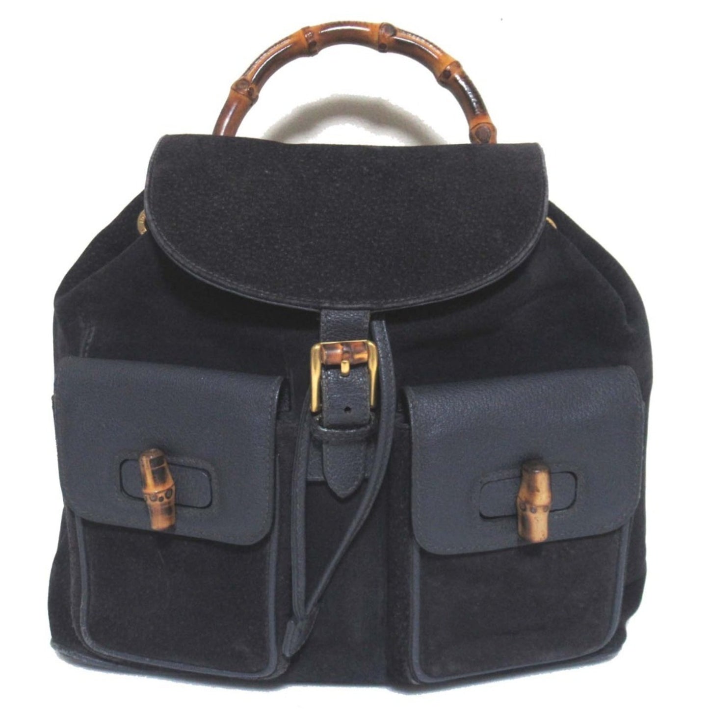 Gucci Navy Suede Leather Backpack