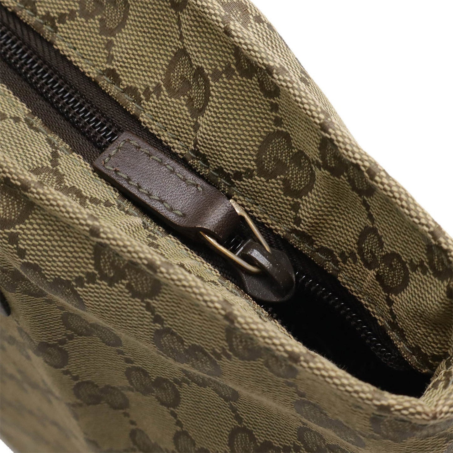 Gucci Gg Canvas Beige Dark Brown Green Khaki Gg Canvas Tote Bag