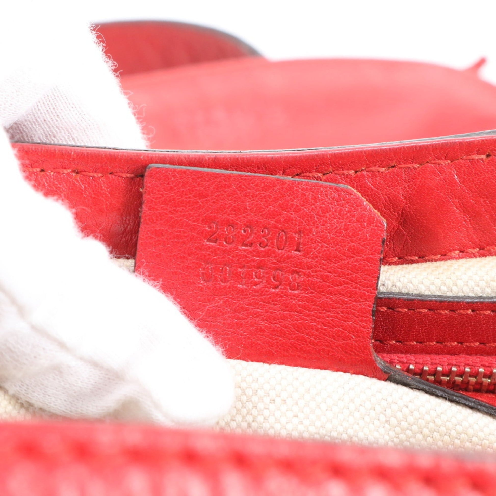 Gucci Red Color Leather Shoulder Bag
