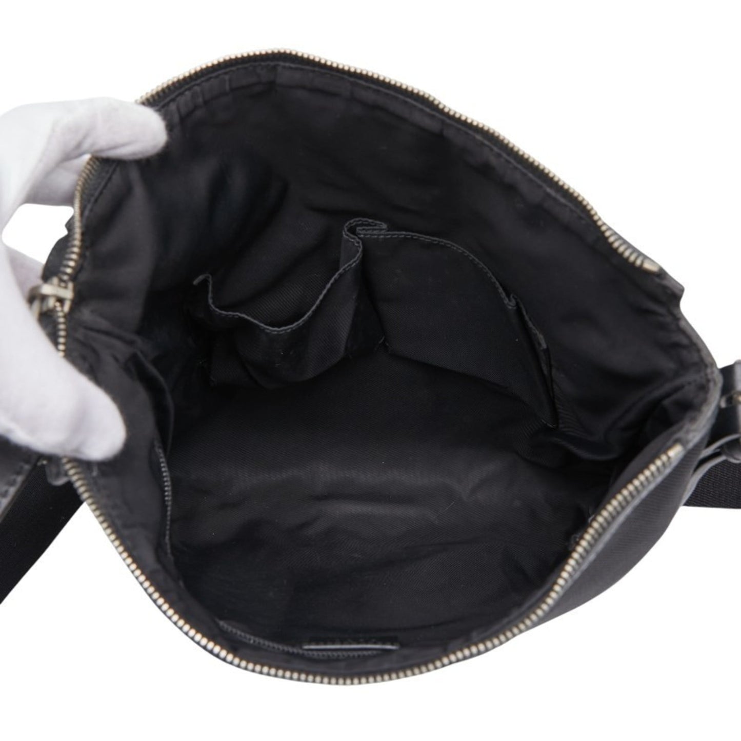 Gucci Black Nylon Leather Shoulder Bag