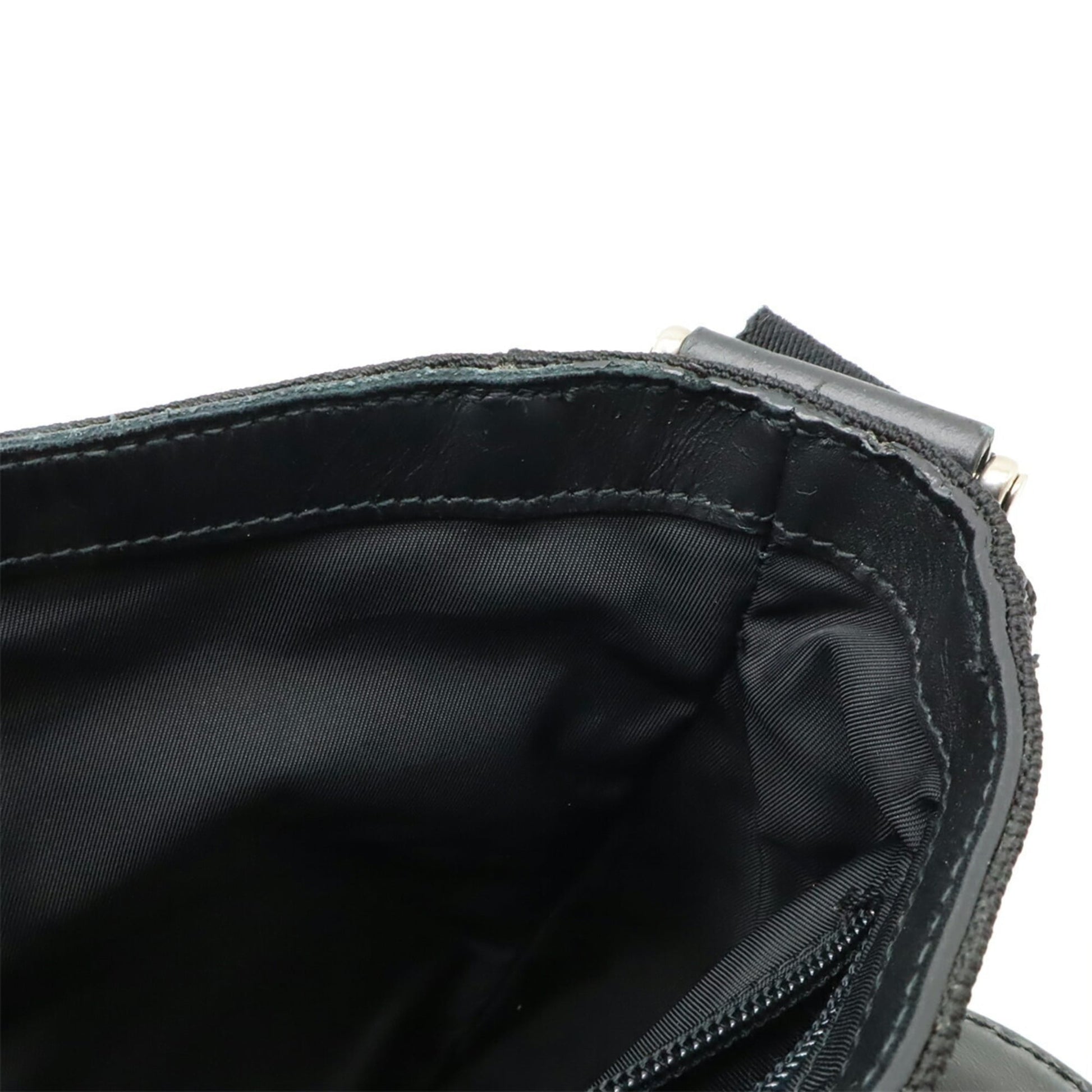 Gucci Sherry Line Black Green Red Color Nylon Canvas Shoulder Bag