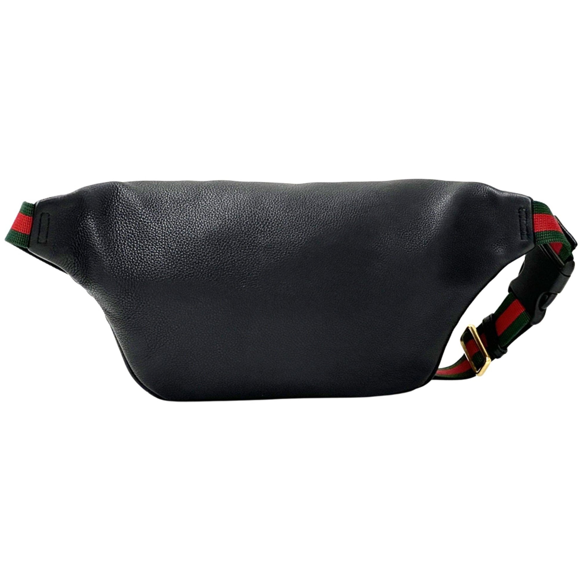 Gucci Black Leather Fanny Pack Sling Bag