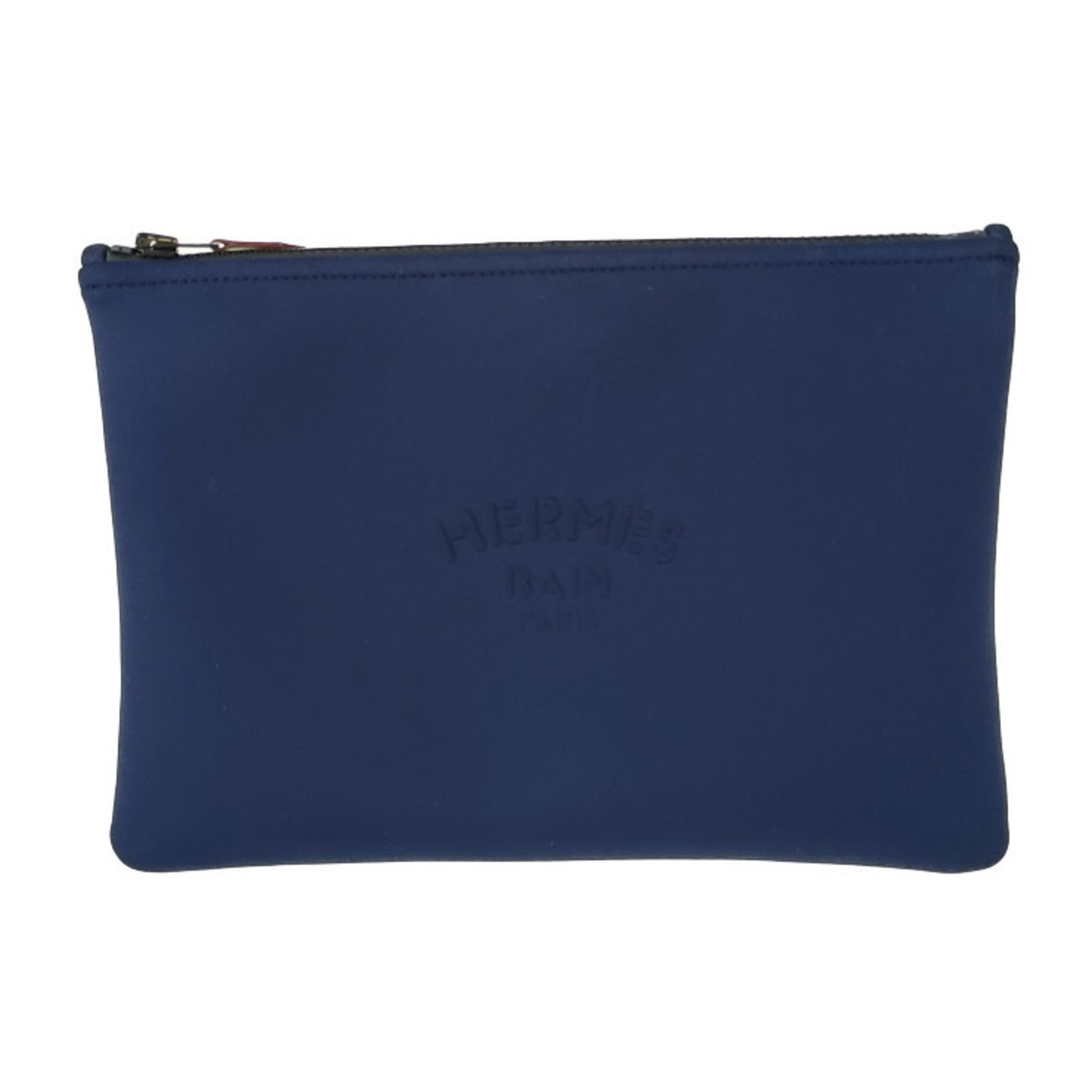 Hermes Polyamide Clutch Bag Pouch Navy