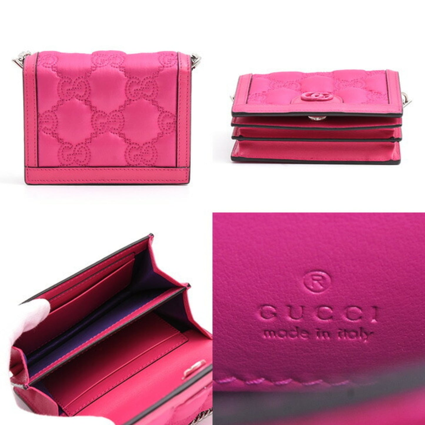 Gucci Pink Nylon Leather Shoulder Bag