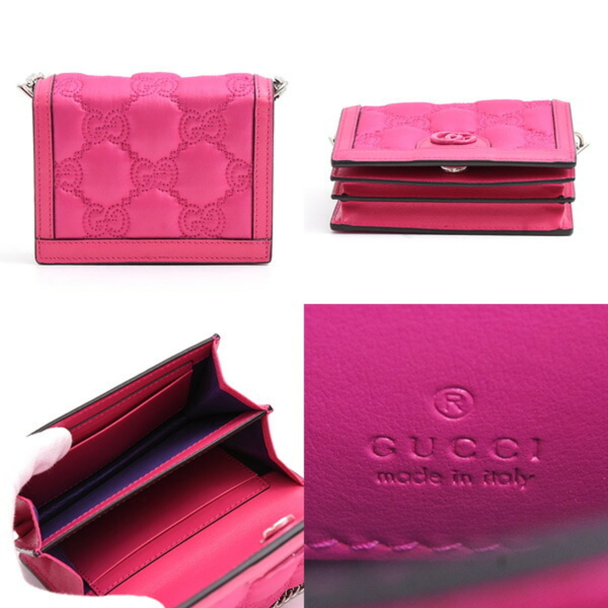 Gucci Pink Nylon Leather Shoulder Bag