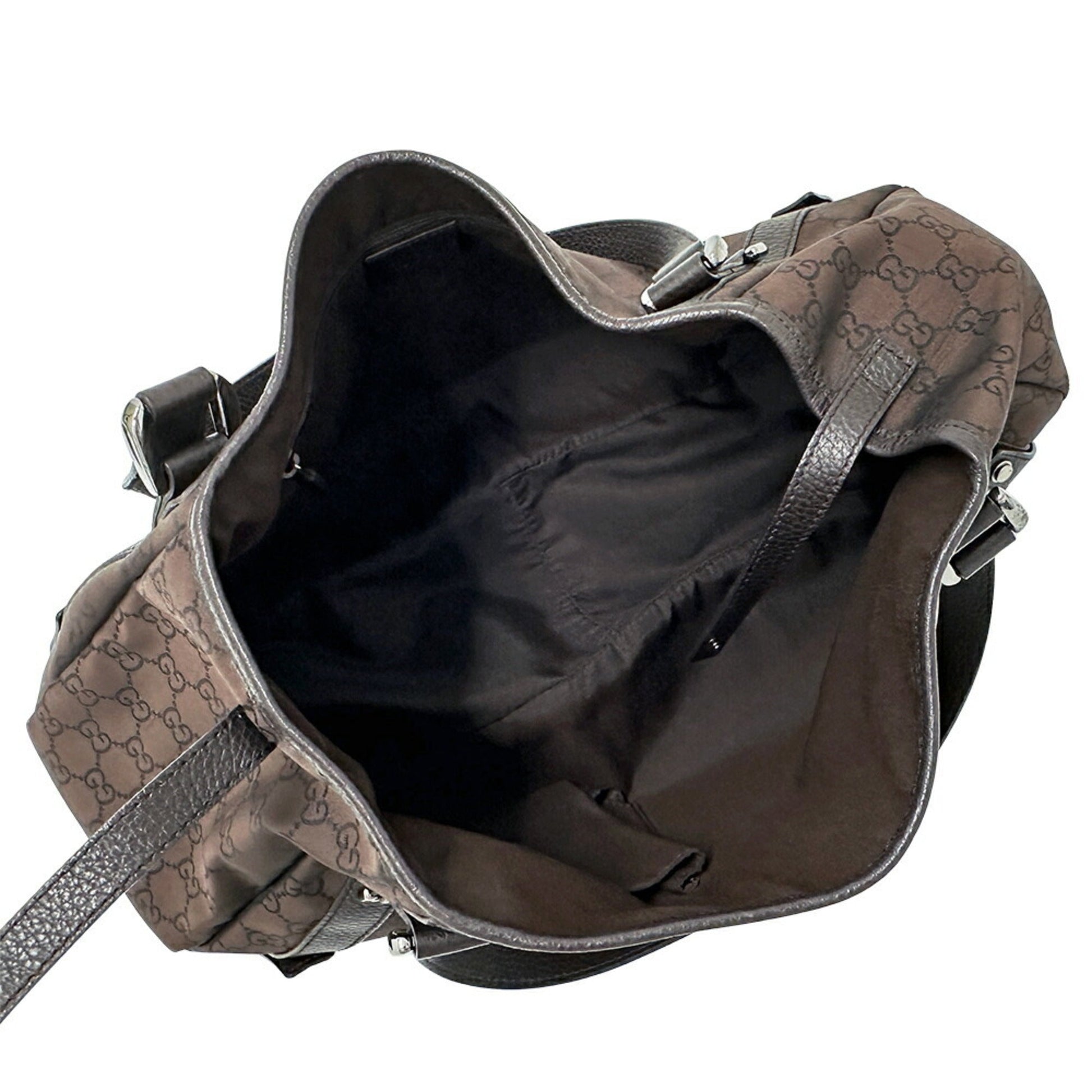 Gucci Abbey Dark Brown Nylon Shoulder Bag Tote Bag
