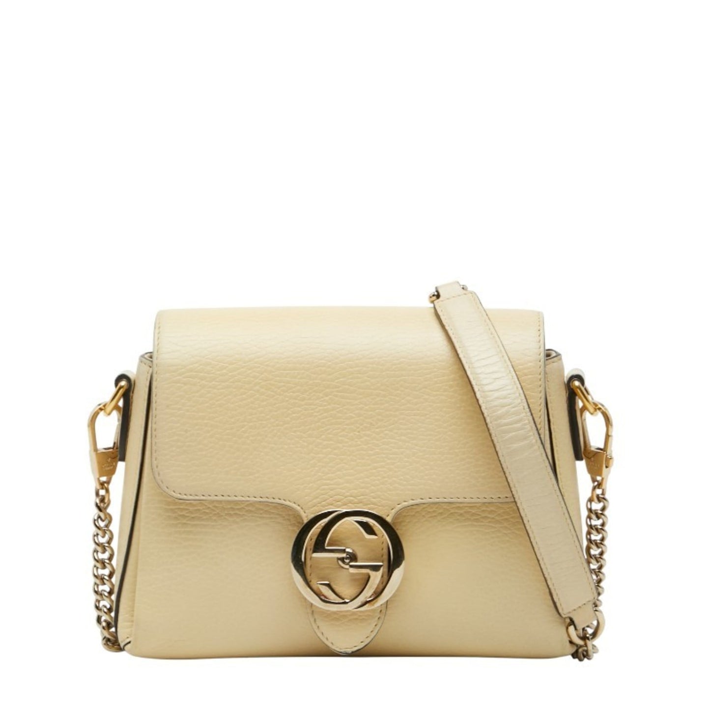 Gucci Beige Ivory Leather Shoulder Bag