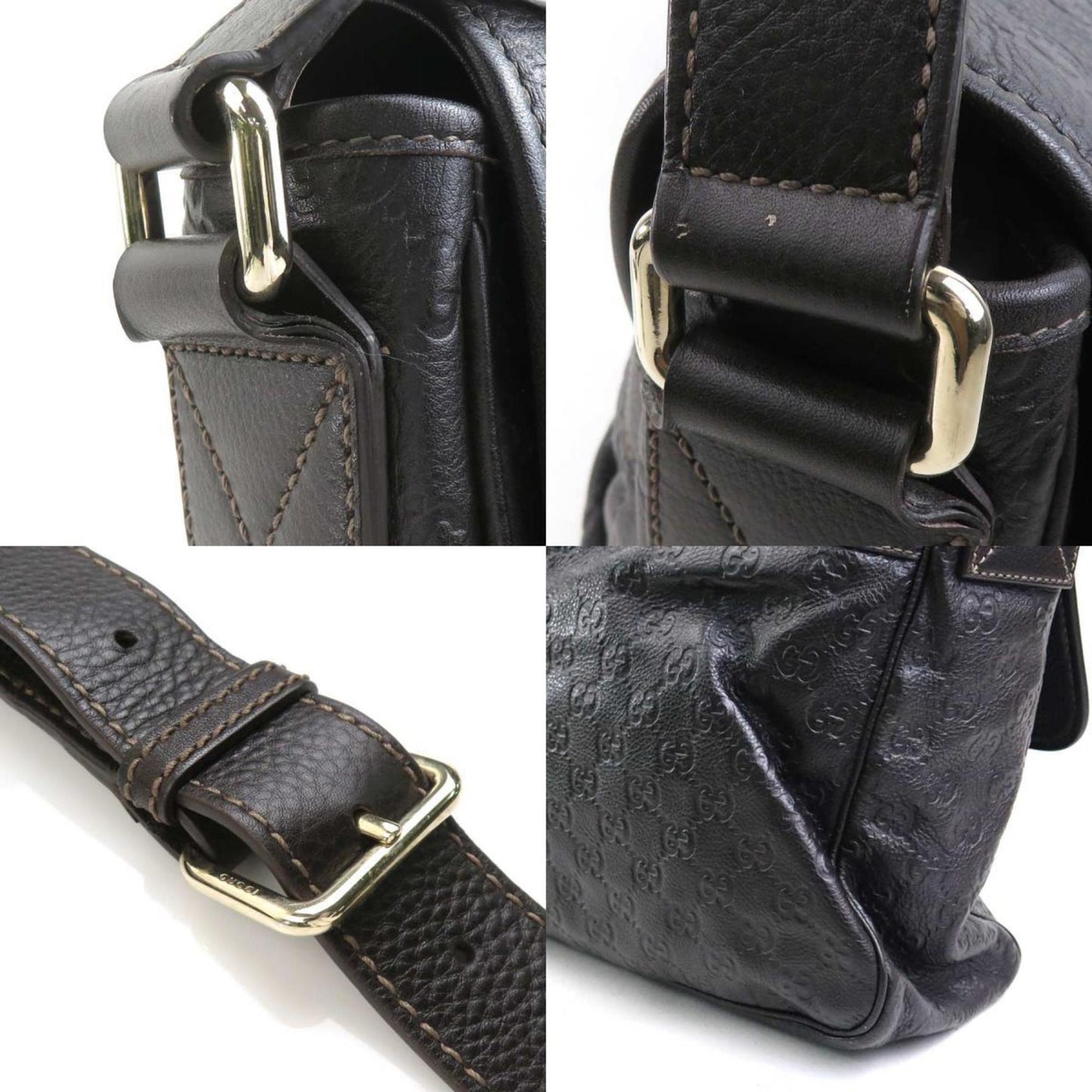 Gucci Dark Brown Leather Shoulder Bag