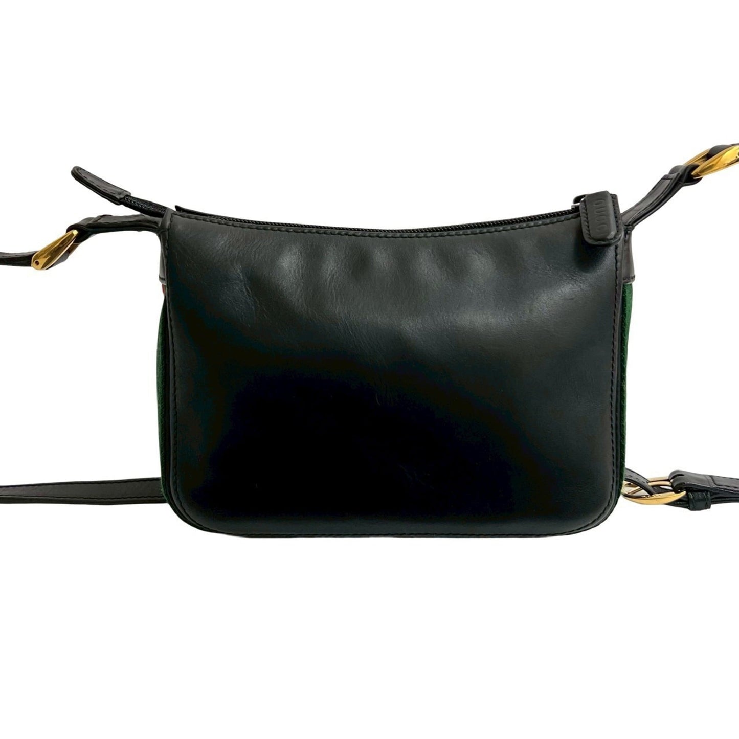 Gucci Black Green Red Color Leather Pochette Shoulder Bag