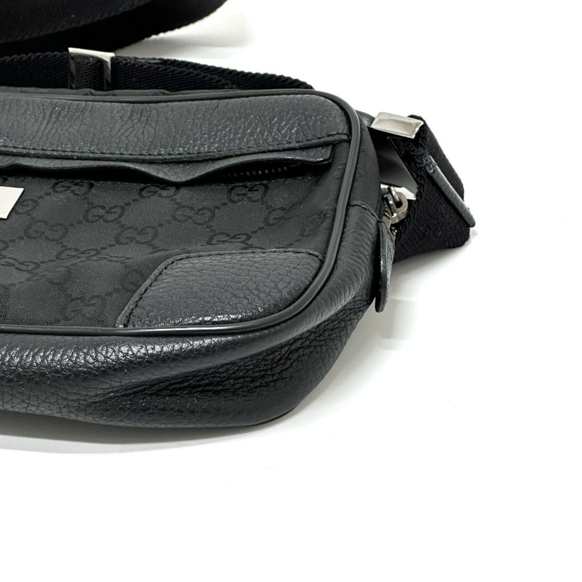 Gucci Black Nylon Leather Sling Bag
